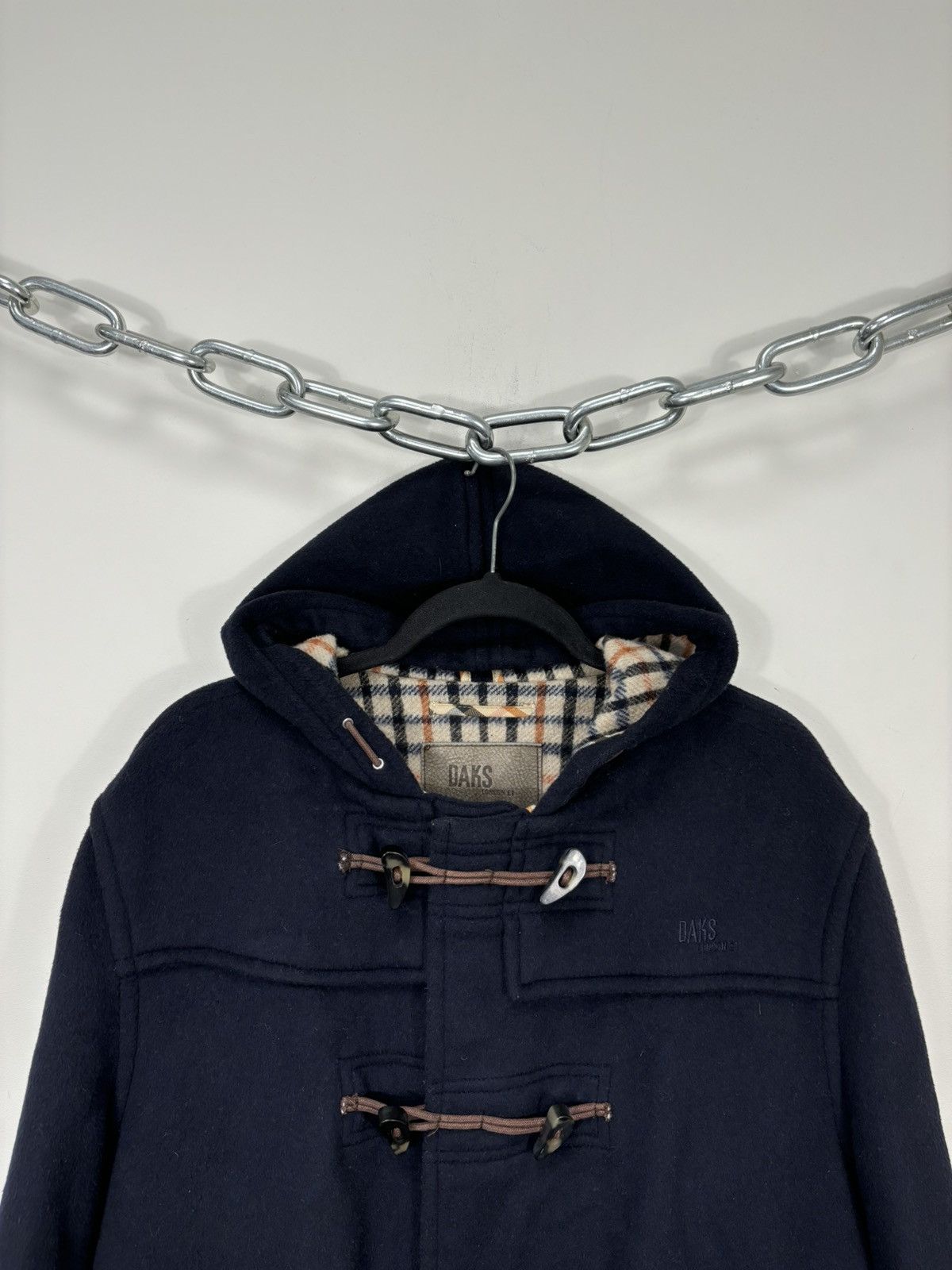 DAKS Daks London Men’s Navy Classic Wool Cashmere Duffle Coat Size US M / EU 48-50 / 2 - 4 Thumbnail
