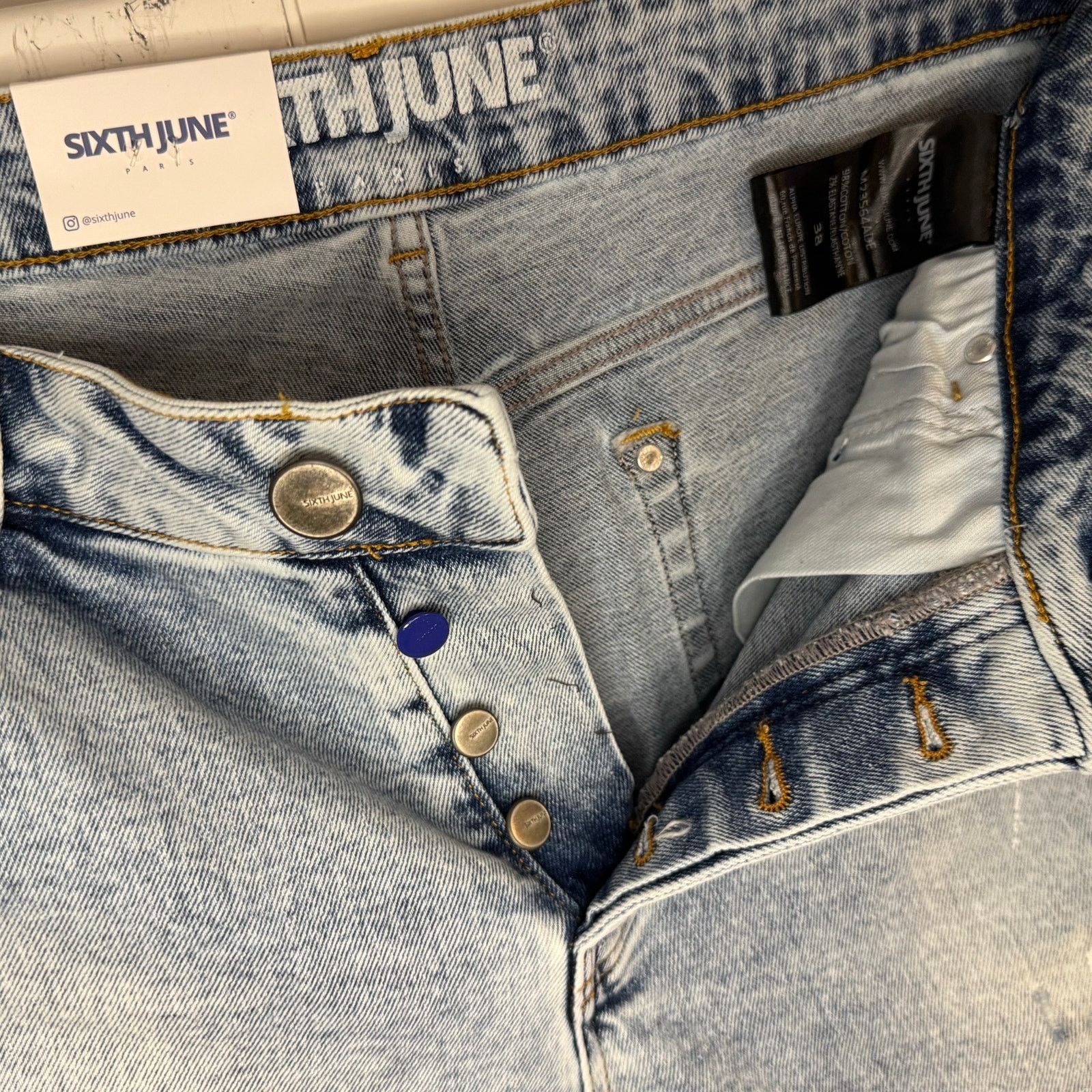Sixth June Paris •NWT• Sixth June Paris Light Wash Jeans • Women’s Size 38 Size 38" / US 16 / IT 52 - 8 Thumbnail