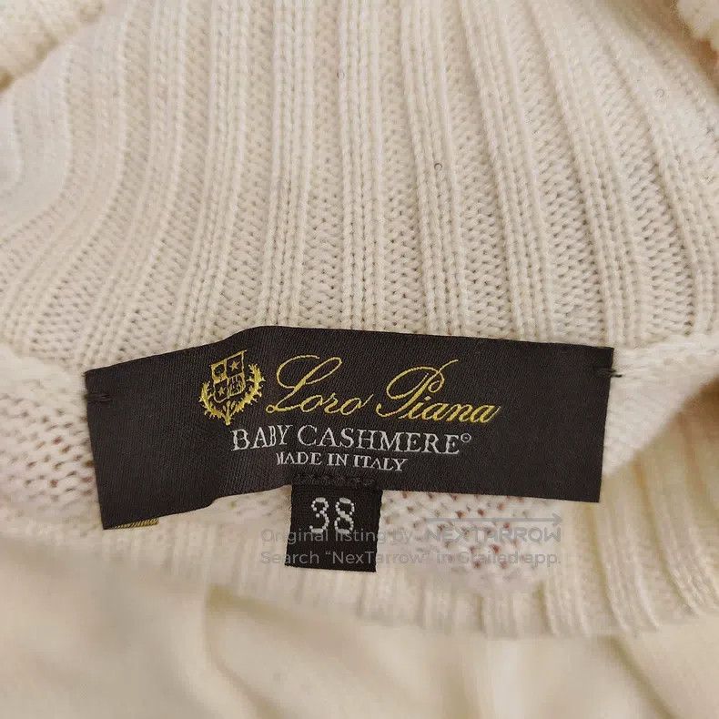 Loro Piana Loro Piana White Cashmere and Silk Sparkly High-Neck Sweat Size XS / US 0-2 / IT 36-38 - 3 Thumbnail