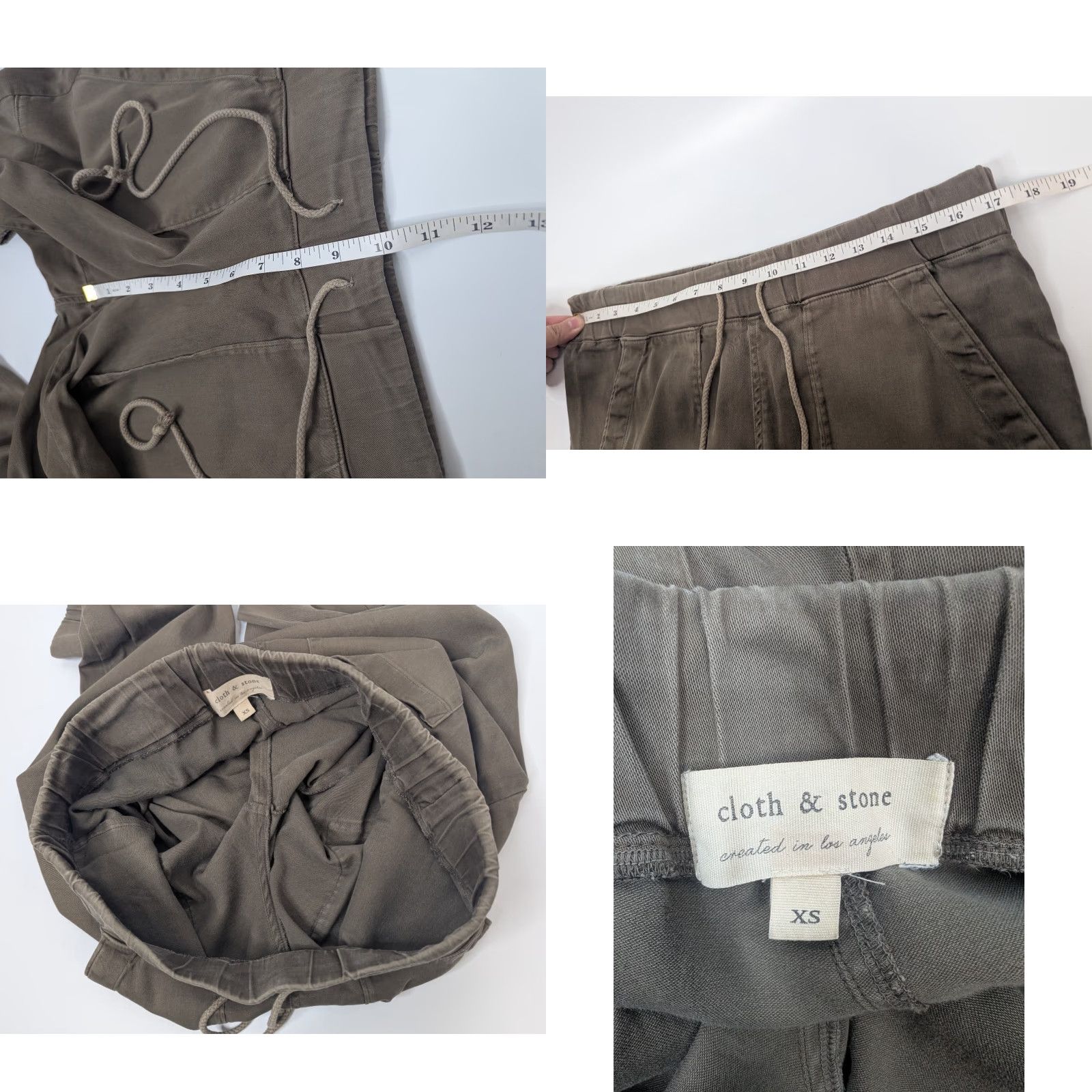 Anthropologie Cloth & Stone Pants Women's XS Olive Green Tencel Lyocell Cotton Blend Spandex Jogger Size 26" / US 2 / IT 38 - 8 Thumbnail