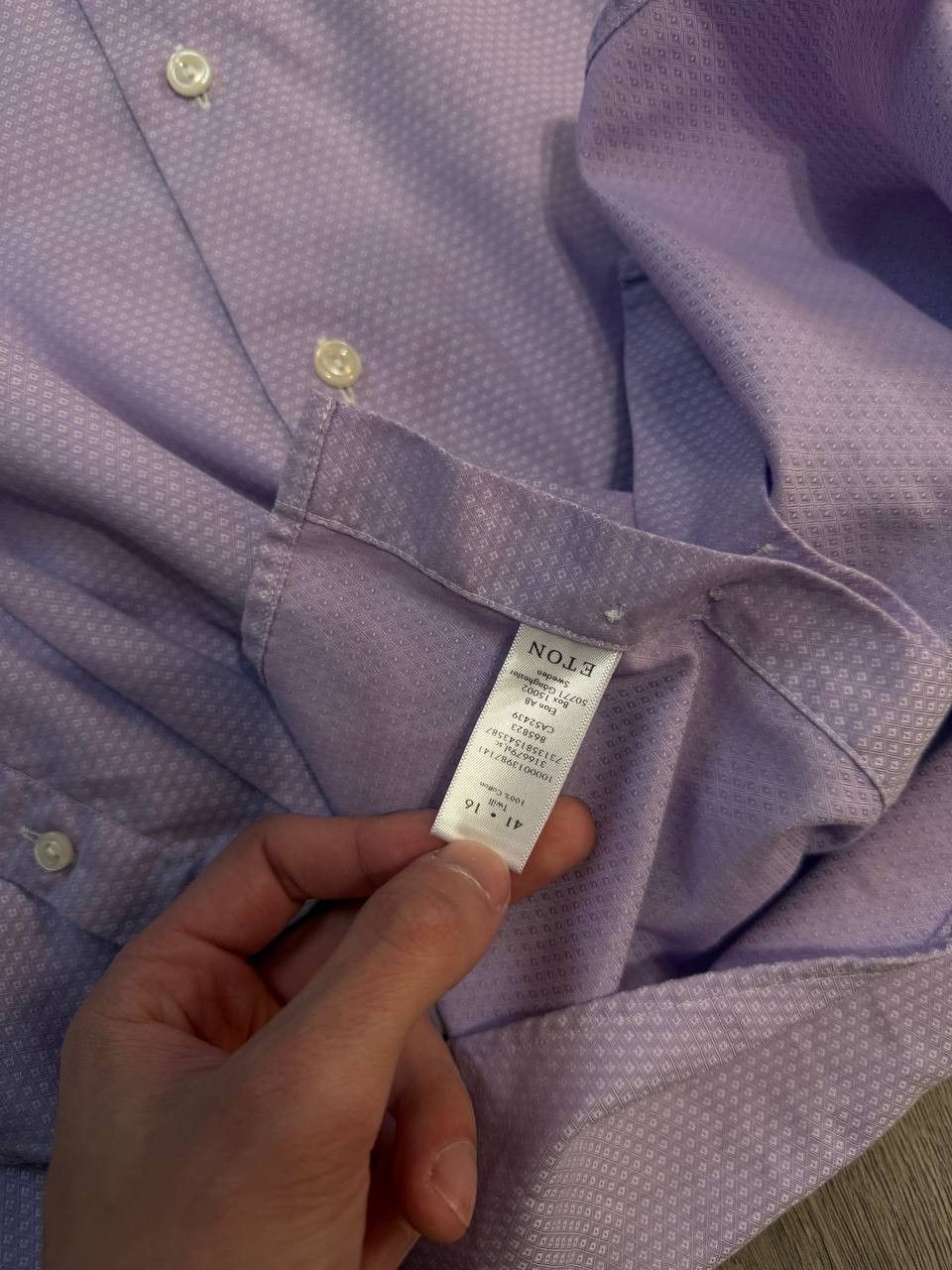 Eton Luxury Eton Shirt Mens 41/16 Purple Long Sleeve Slim Size US M / EU 48-50 / 2 - 5 Thumbnail