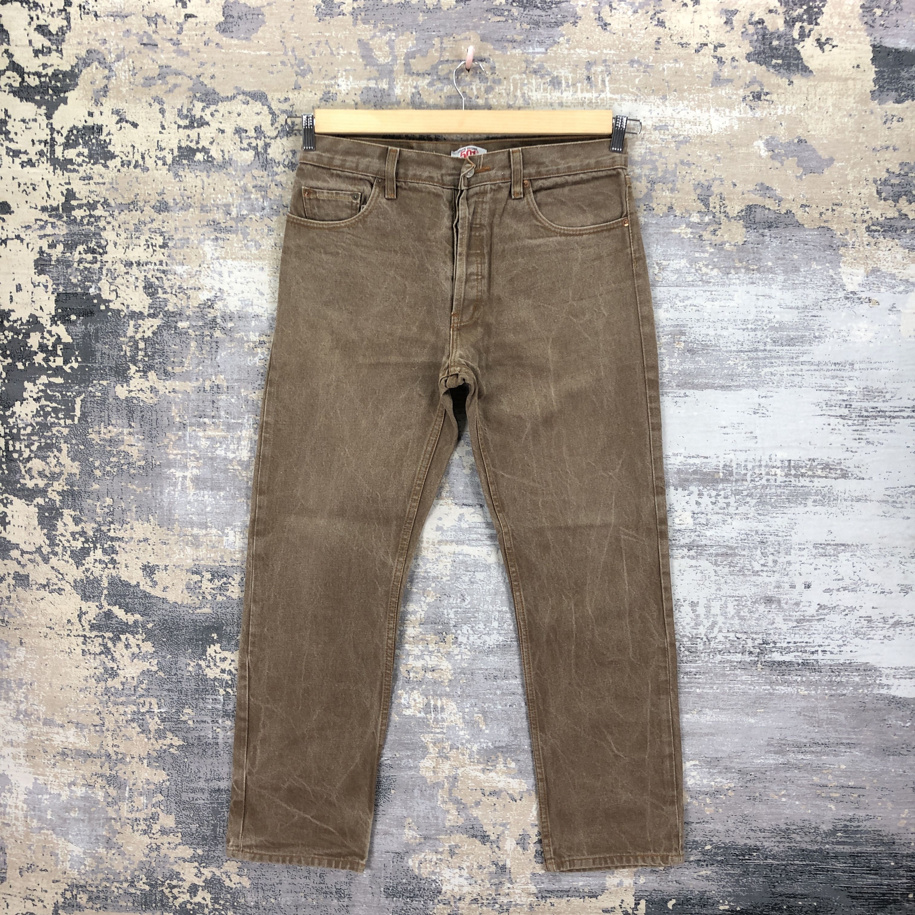 Vintage 90s Levis 501 Brown Jeans Levi's Faded Denim