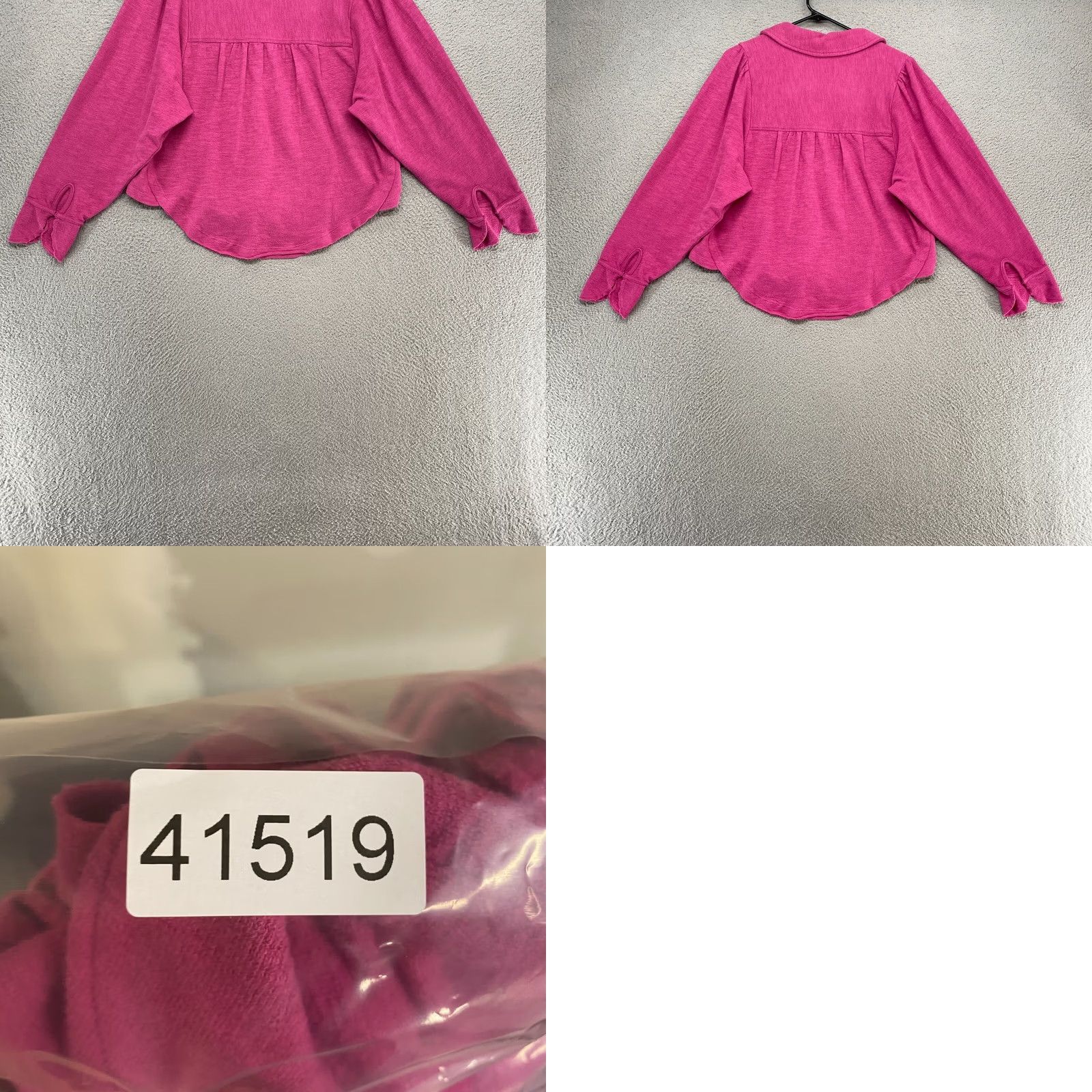 Vintage Pilcro Boxy Puff Sleeve Henley Top Womens Medium Pink Terry Cropped Oversized Relaxed Vince? Size M / US 6-8 / IT 42-44 - 8 Thumbnail