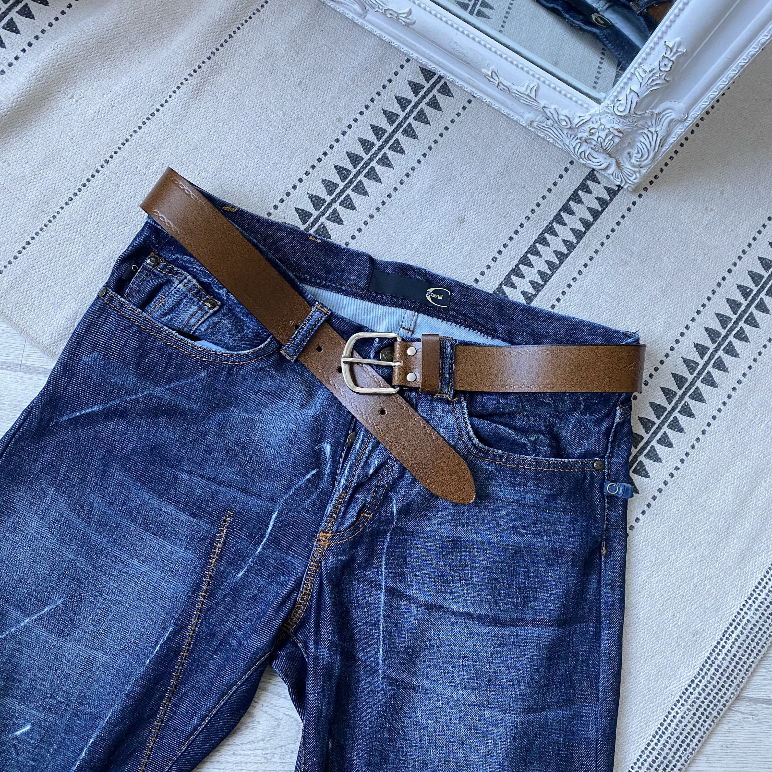 Polo Ralph Lauren Luxury Oldmoney French Designer Real leather belt Size 32 - 1 Thumbnail