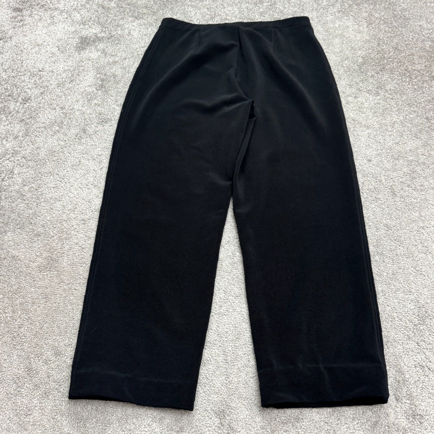 JM Collection JM Collection Pants Womens 12P Black Velour Velvet Wide Leg Back Pull On Y2K Retro Womens Size 34" / US 12 / IT 48 - 2 Thumbnail