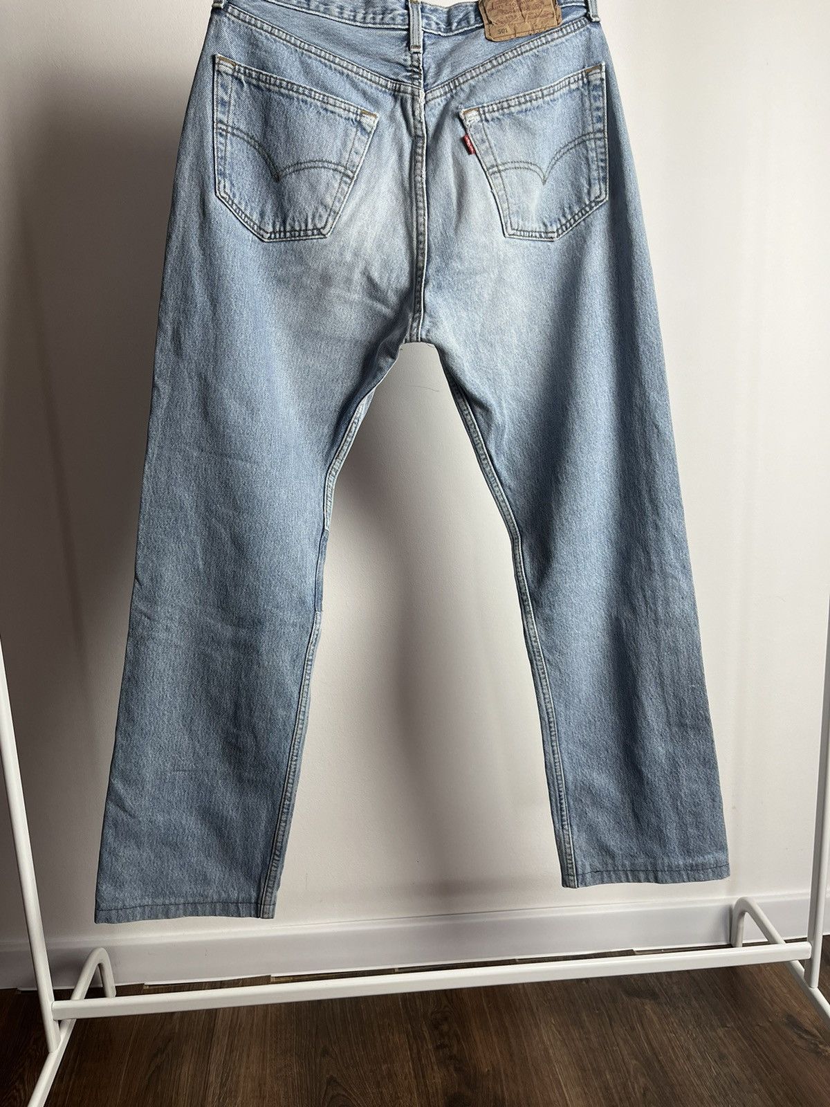 Levi's × Vintage Size 33x34 Vintage 90s Levi's 501 Faded Blue Jeans Size US 33 - 6 Thumbnail
