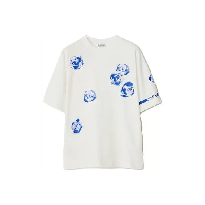 Burberry Burberry Rose Print Loose Fit T-Shirt 0079 Size XS / US 0-2 / IT 36-38 - 1 Thumbnail