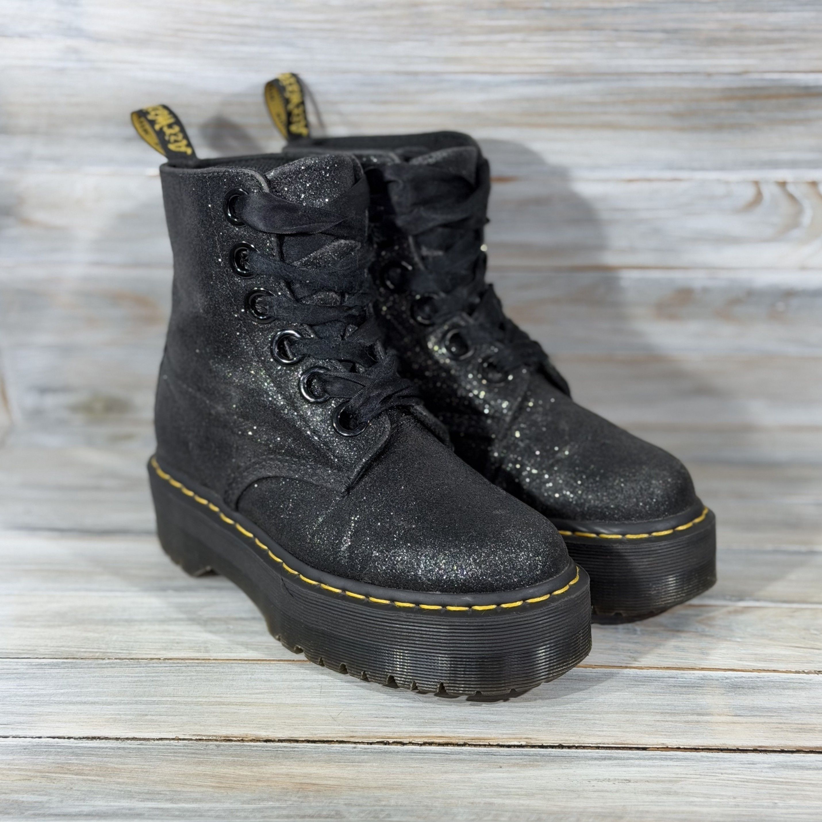 Dr. Martens Dr. Martens Molly Glitter Platform Boots Sparkly British Size US 7 / IT 37 - 19 Thumbnail