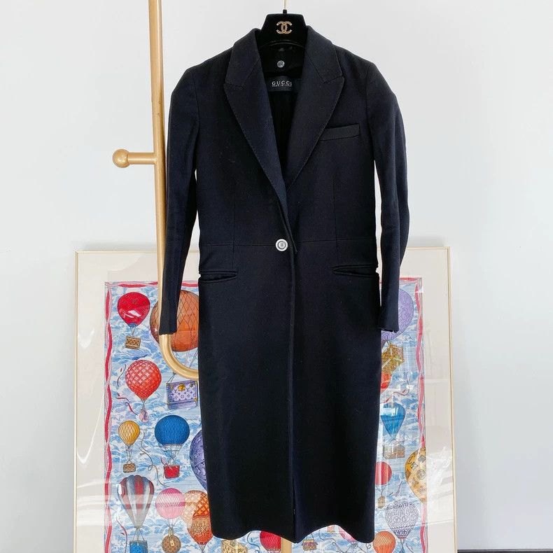 Gucci Gucci Black Wool Coat Size 36- DMC Size US S / EU 44-46 / 1 - 1 Thumbnail