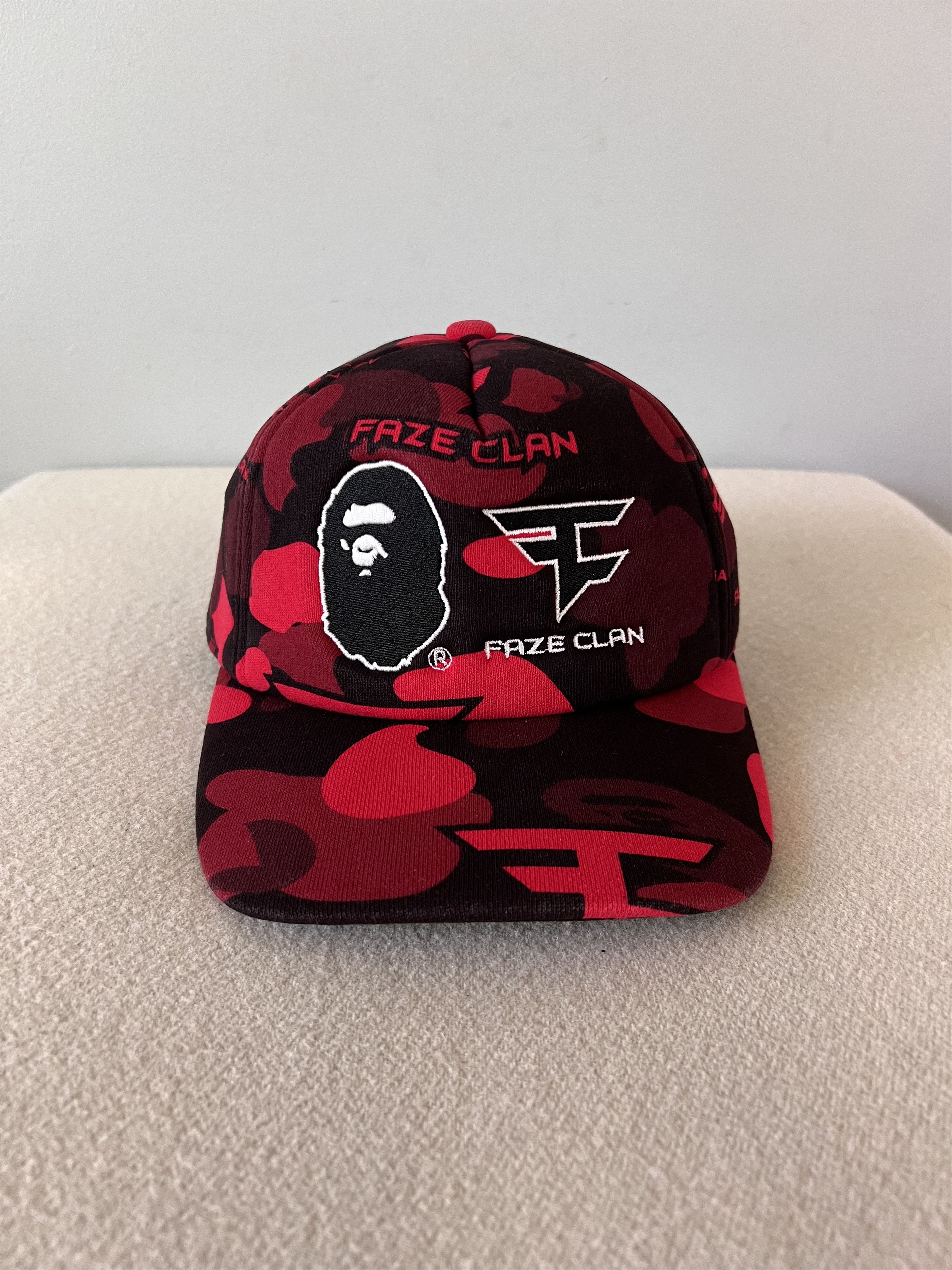 Bape × FaZe Bape Faze Clan Snap Back Camo Hat in Red Size ONE SIZE - 1 Thumbnail