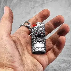 Jewelry Demon Lion Lighter Case Pendant Necklaces Size ONE SIZE - 1 Thumbnail