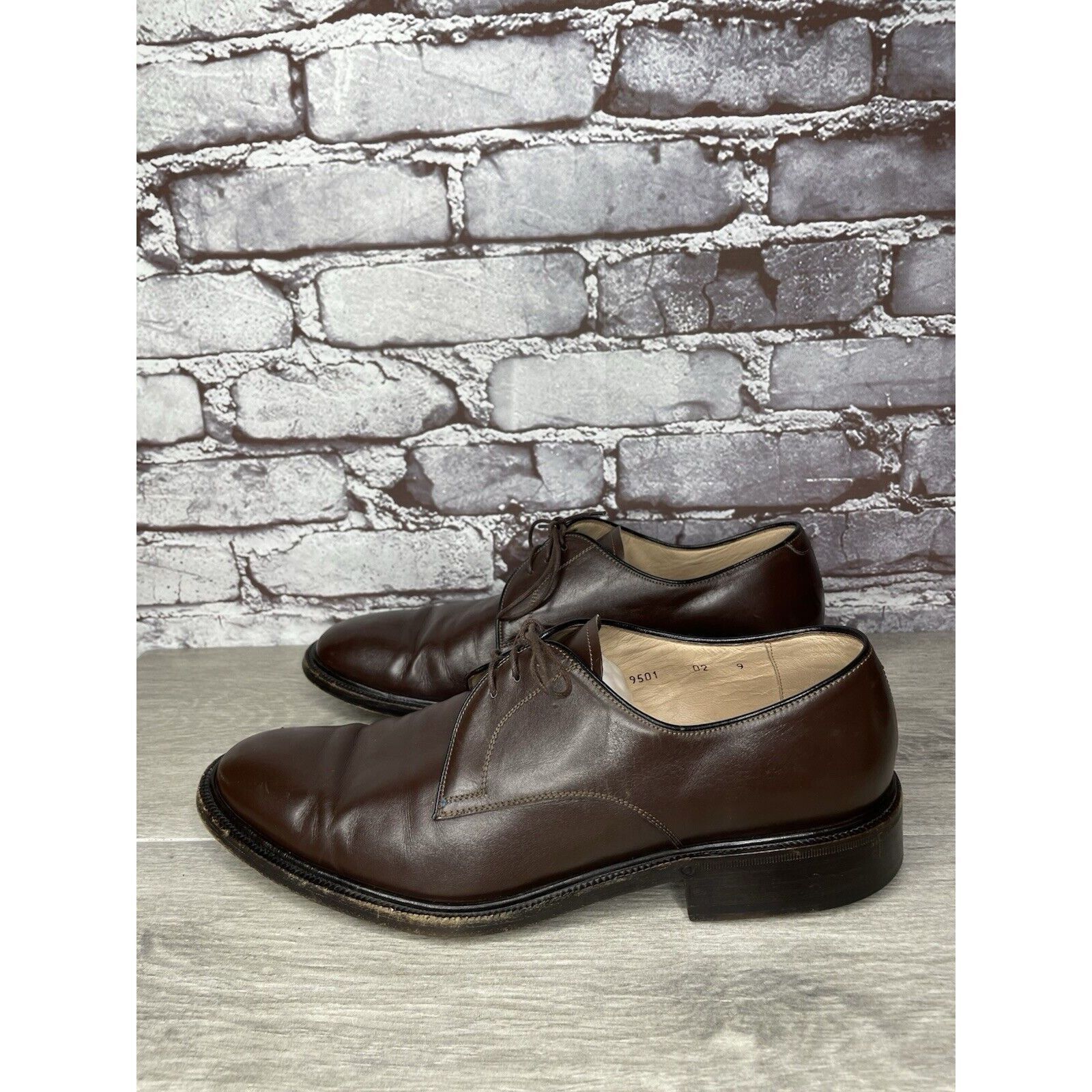 Other G.M. Endless 9502 Brown Leather Derby Oxfords Lace Up Dress Size US 9 / EU 42 - 17 Thumbnail