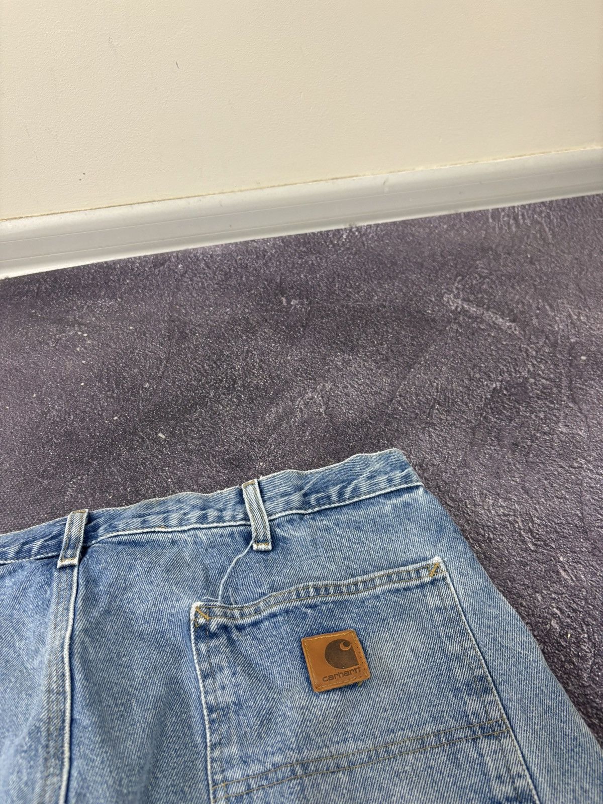 Carhartt Vintage 90s Carhartt USA Light Blue Denim Hype Baggy Jeans Size US 38 / EU 54 - 9 Thumbnail
