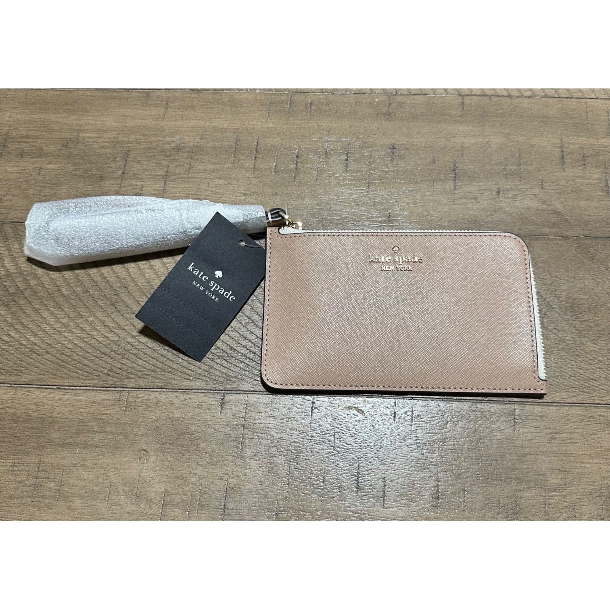 Kate Spade NWT Kate Spade Lucy Small L-Zip wristlet Toasted Hazelnut Size ONE SIZE - 4 Thumbnail