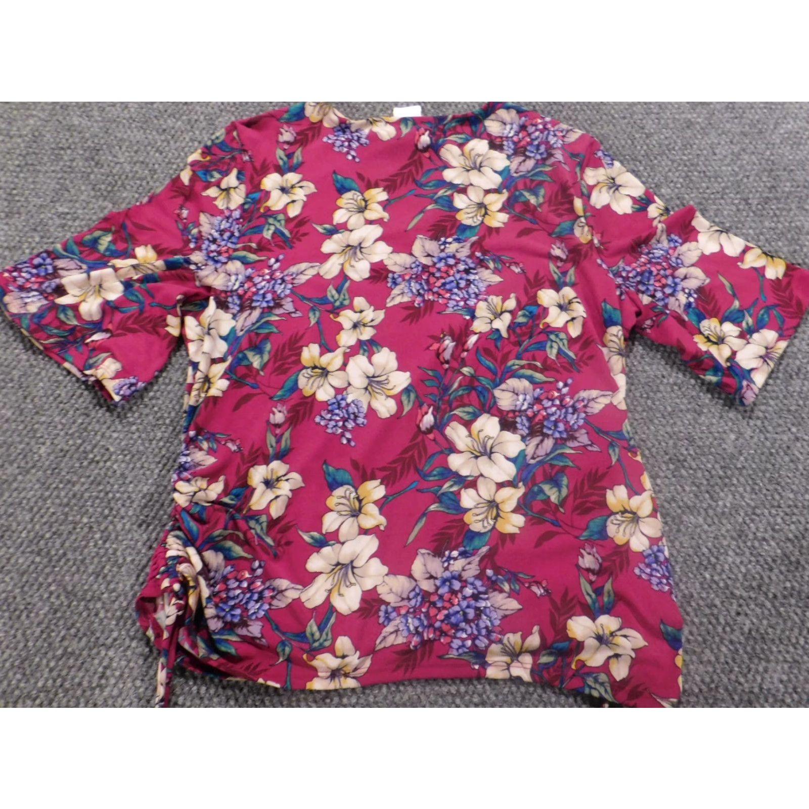 Vintage Chicos Blouse Shirt Womens Red Floral Chief Designer Crew Neck Short Sleeve Pullover Knit Stretch Breathable Classic 1 Size Regular Vintage No Size XS / US 0-2 / IT 36-38 - 7 Thumbnail