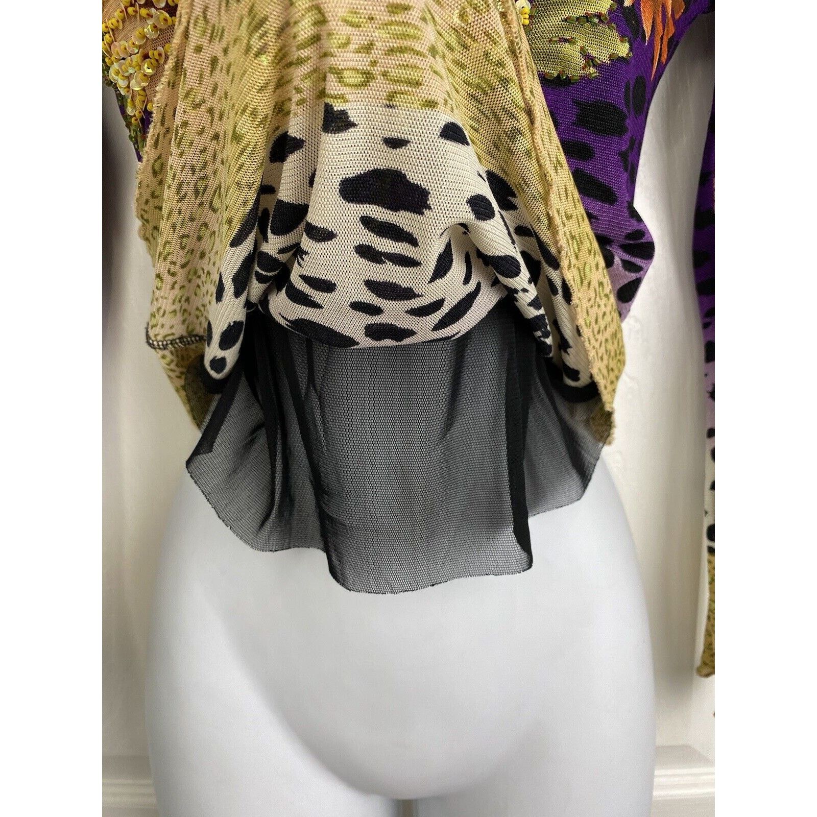 Other VTG KOKOMO Long Sleeve Mesh Top Floral Sequins Animal Print Size M / US 6-8 / IT 42-44 - 4 Thumbnail