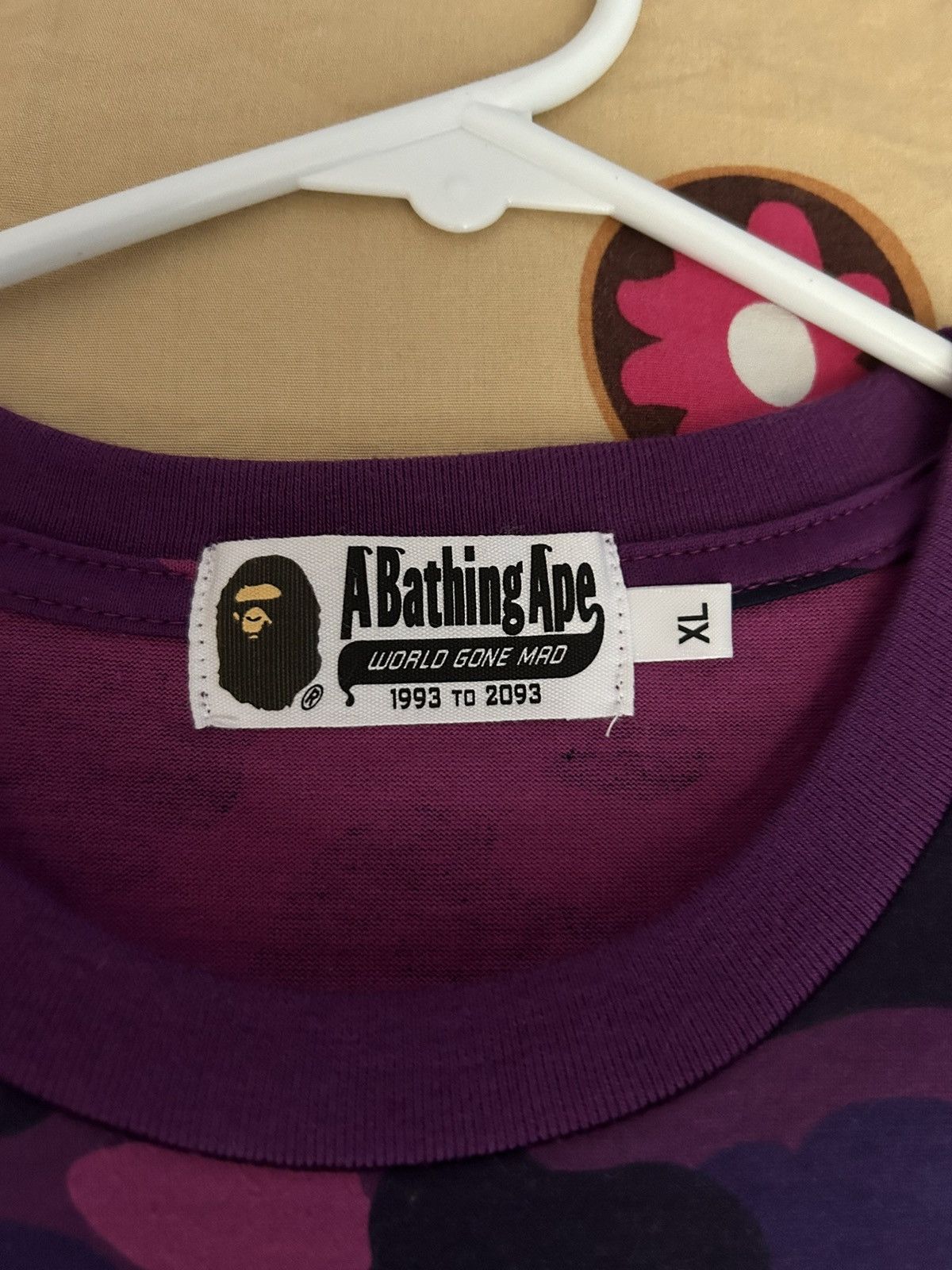 Bape BAPE Color Camo College Tee Purple Size US XL / EU 56 / 4 - 4 Thumbnail