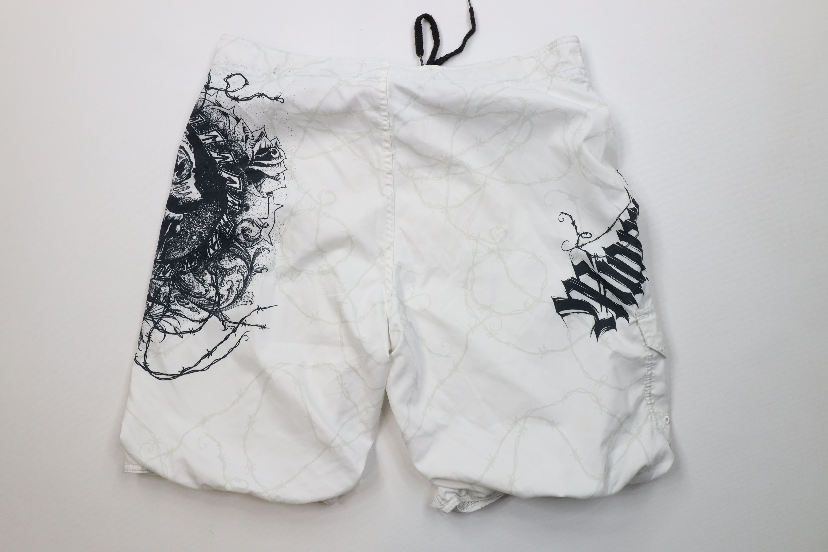 Vintage Vintage Y2K Streetwear Wire Skull Lined Board Shorts White Size US 36 / EU 52 - 9 Thumbnail