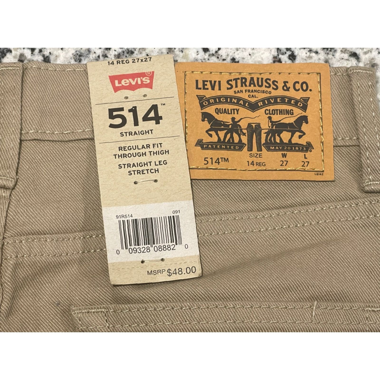 Levi's NWT LEVI 514 JEANS TAN 14 REGULAR 27x28.5 STRAIGHT FIT WOMEN Size 36" / US 14 / IT 50 - 2 Thumbnail