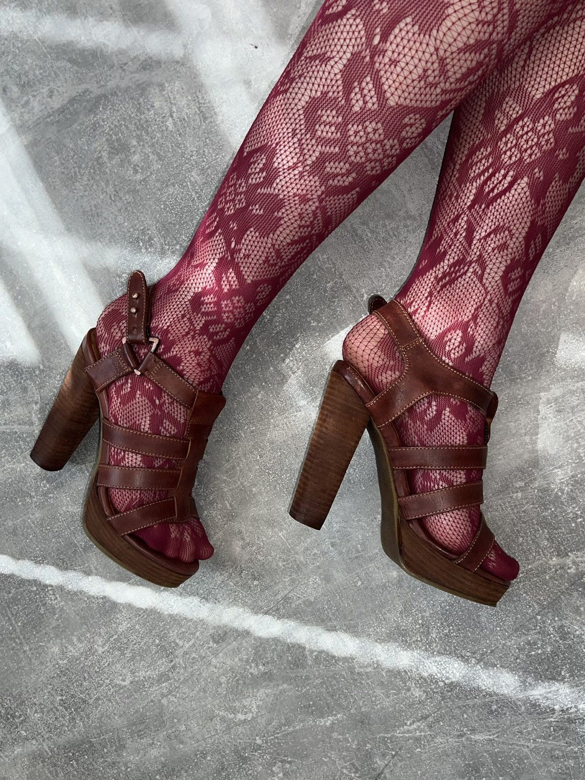 Diesel Diesel Platform Sandals – Vintage 00s Leather High Heels Size US 6 / IT 36 - 6 Thumbnail