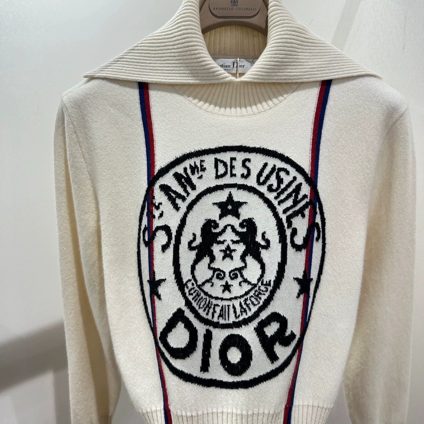 Christian Dior Monsieur Dior May240 Ski Logo Stand Collar Cashmere Knit 36 Size XS / US 0-2 / IT 36-38 - 6 Thumbnail