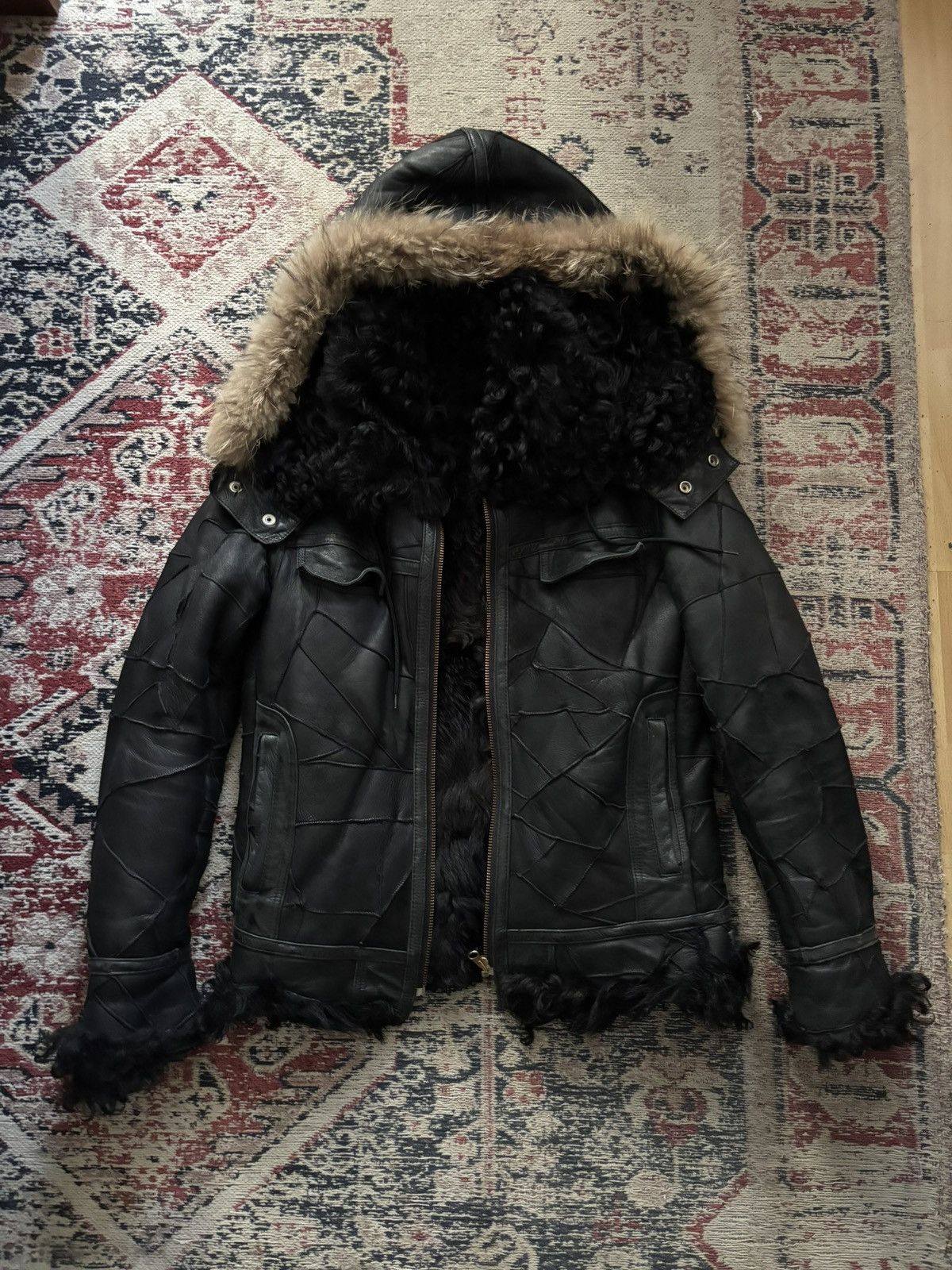 PHENOMENON Phenomenon Sheep fur hooded leather jacket Size US S / EU 44-46 / 1 - 1 Thumbnail