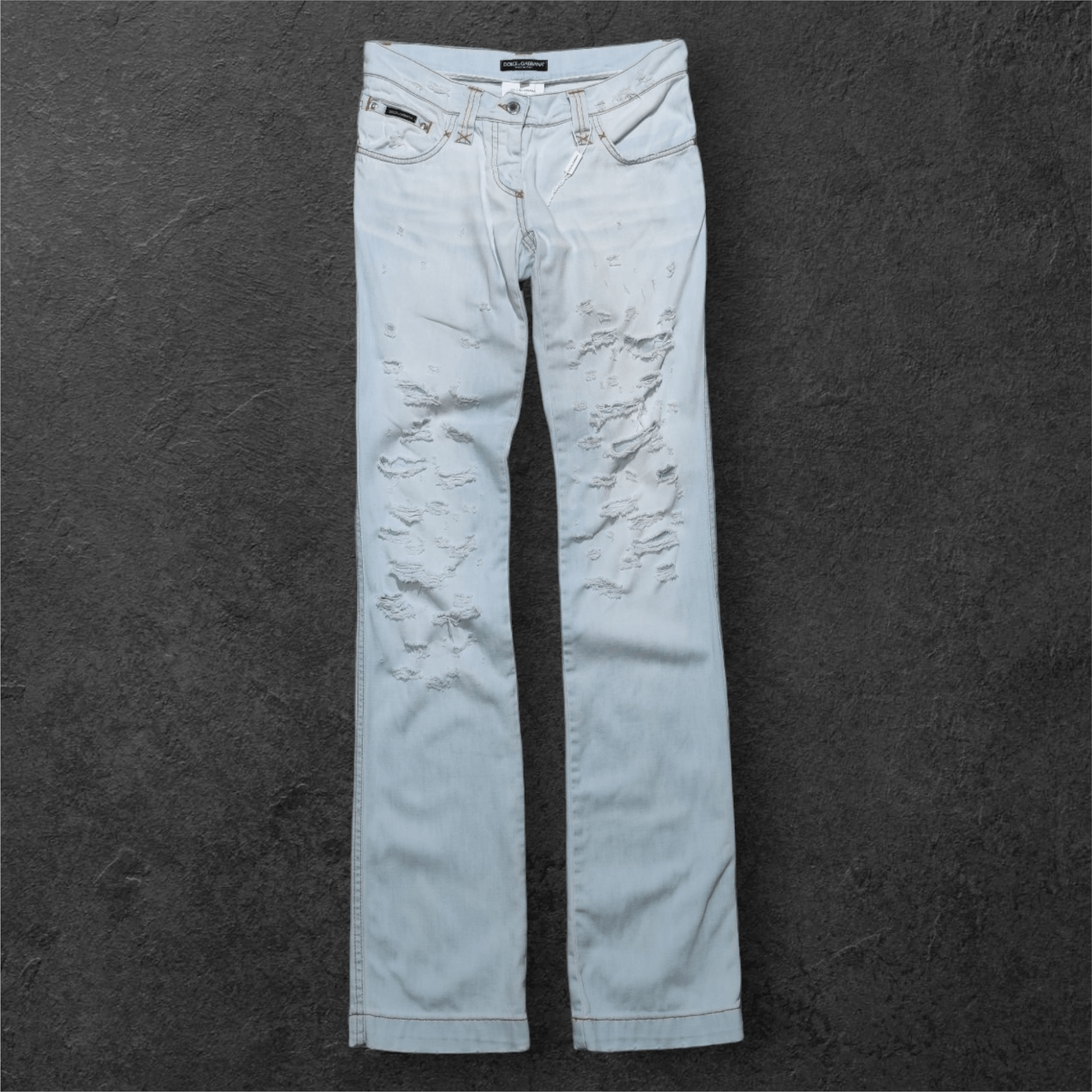 Dolce & Gabbana Vintage Dolce Gabbana Light Blue Distressed Jeans Size 27" / US 4 / IT 40 - 1 Thumbnail