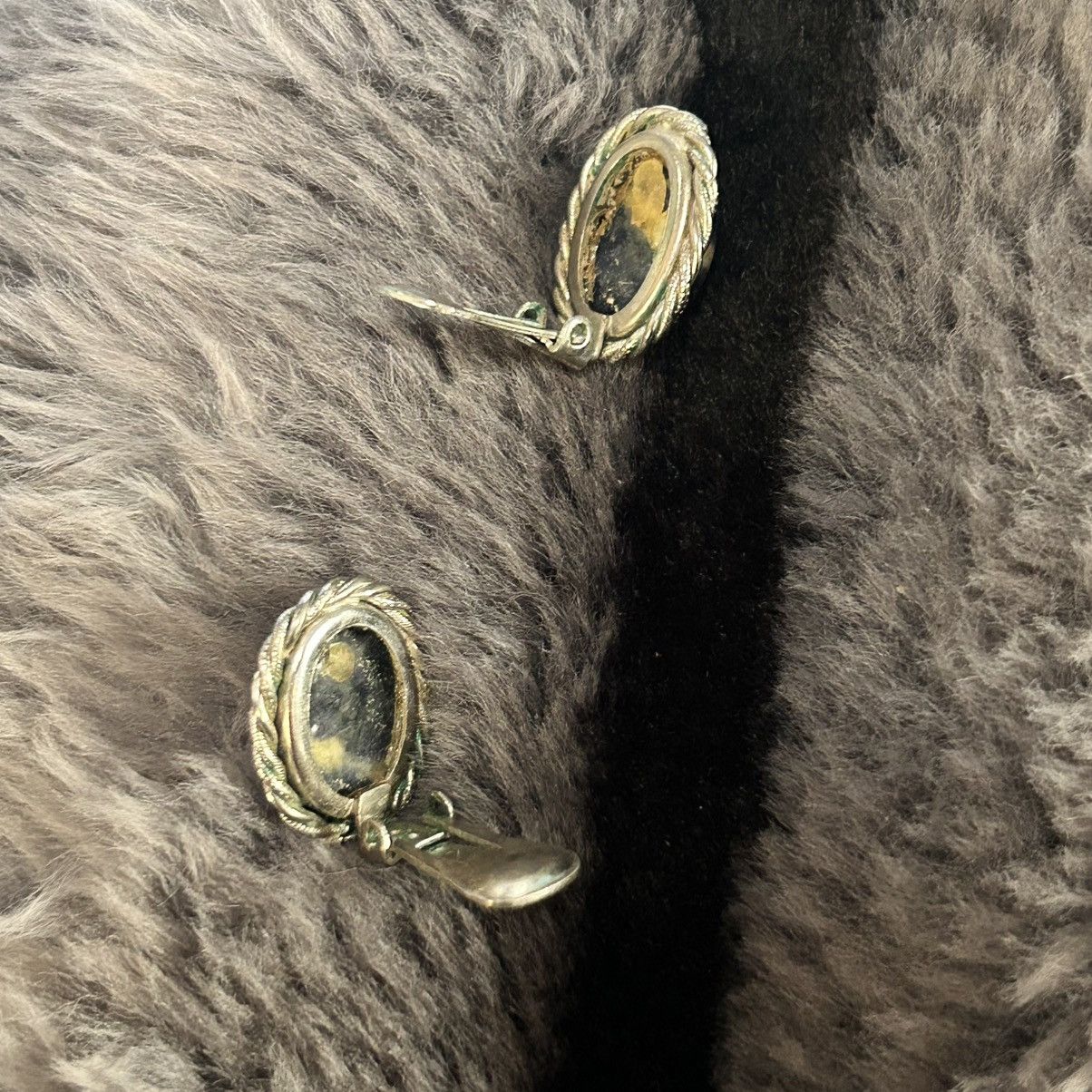 Vintage Vintage 70s sodalite cabochon rope edge clip on earrings Size ONE SIZE - 2 Thumbnail