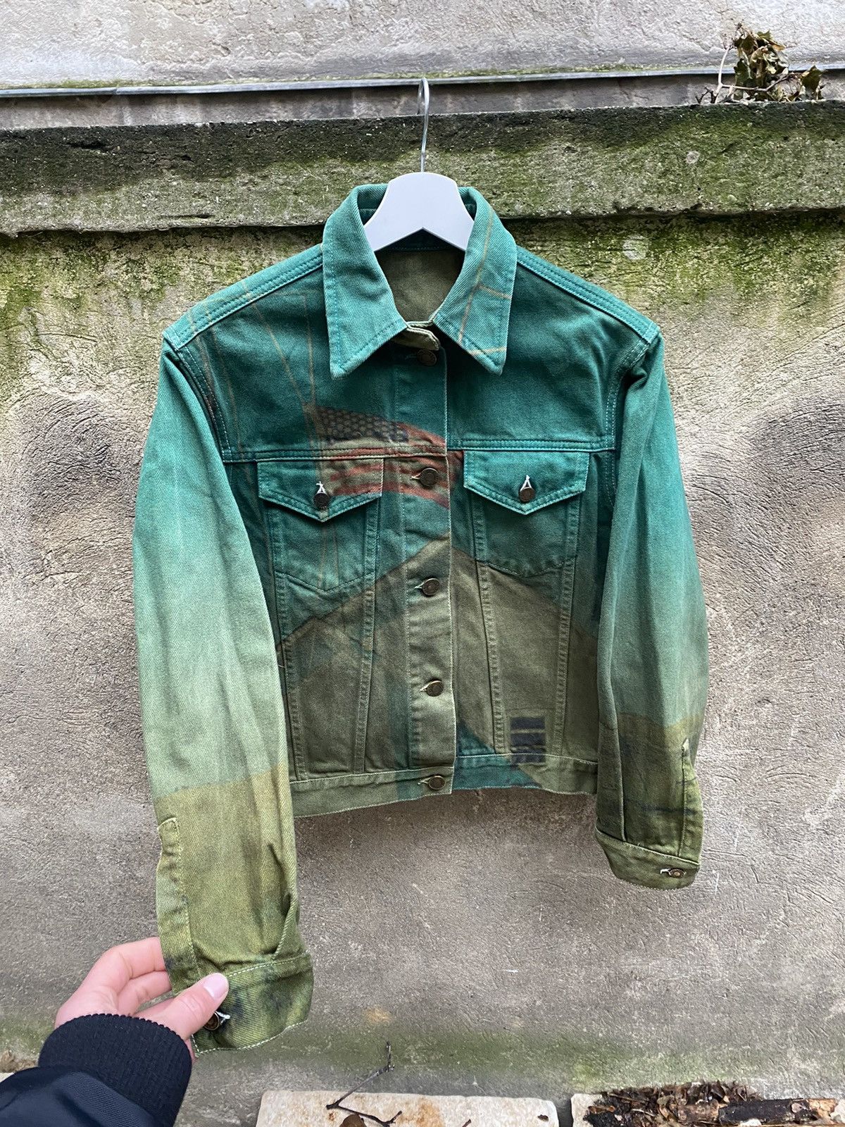 Calvin Klein 205W39NYC Calvin Klein By RAF Simons Overprinted Denim Jacket Size US S / EU 44-46 / 1 - 4 Thumbnail