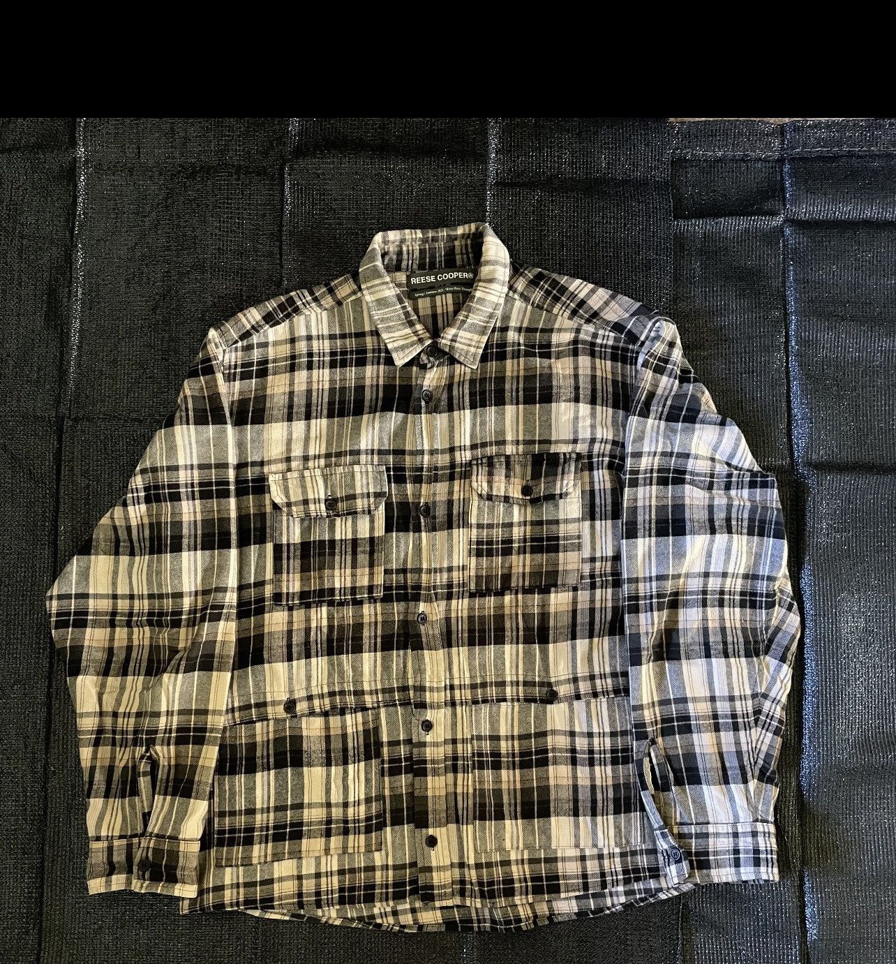 image of Reese Cooper Cargo Flannel in White, Men's (Size XL)