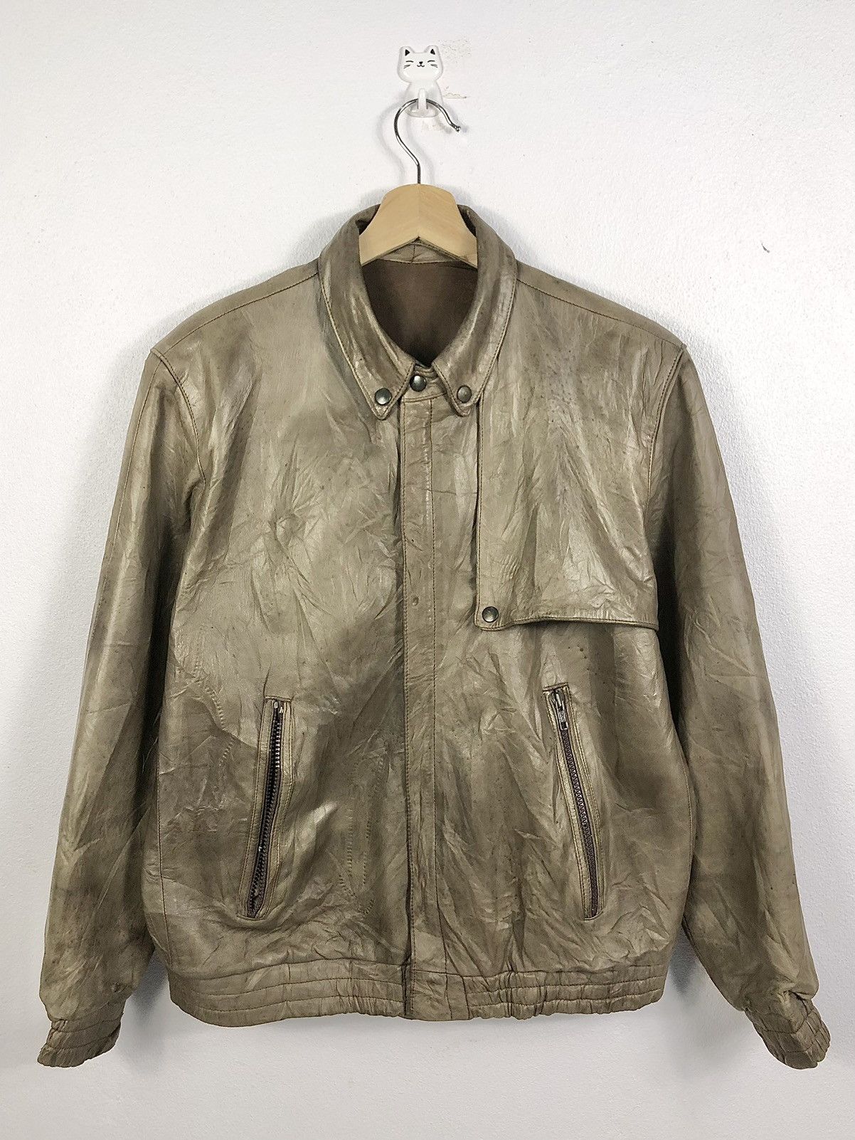 Leather Jacket × Loewe × Vintage Rare Vintage Loewe Leather Jacket 