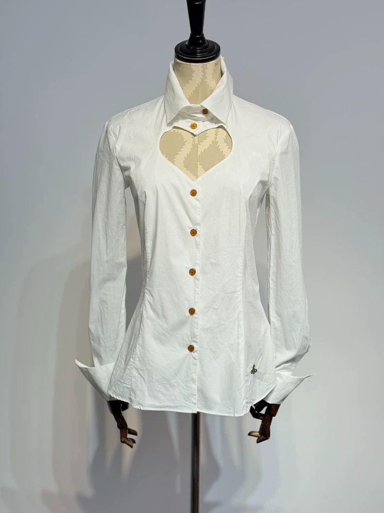 Vivienne Westwood Vivienne Westwood White shirt with hollowed out heart on t Size M / US 6-8 / IT 42-44 - 6 Thumbnail