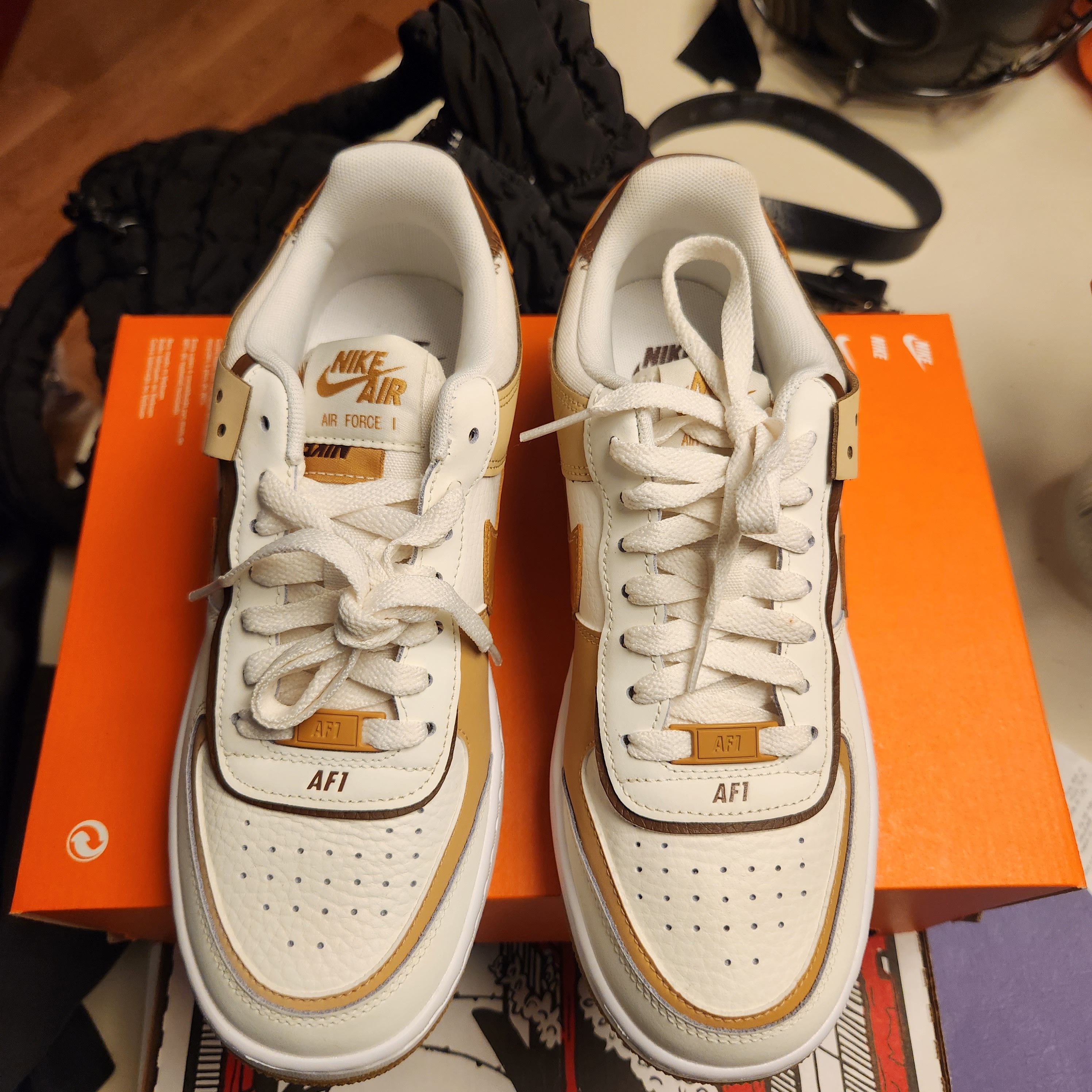 Nike Nike Air Force 1 Low Shadow Flax Sesame Size US 8 / IT 38 - 4 Thumbnail