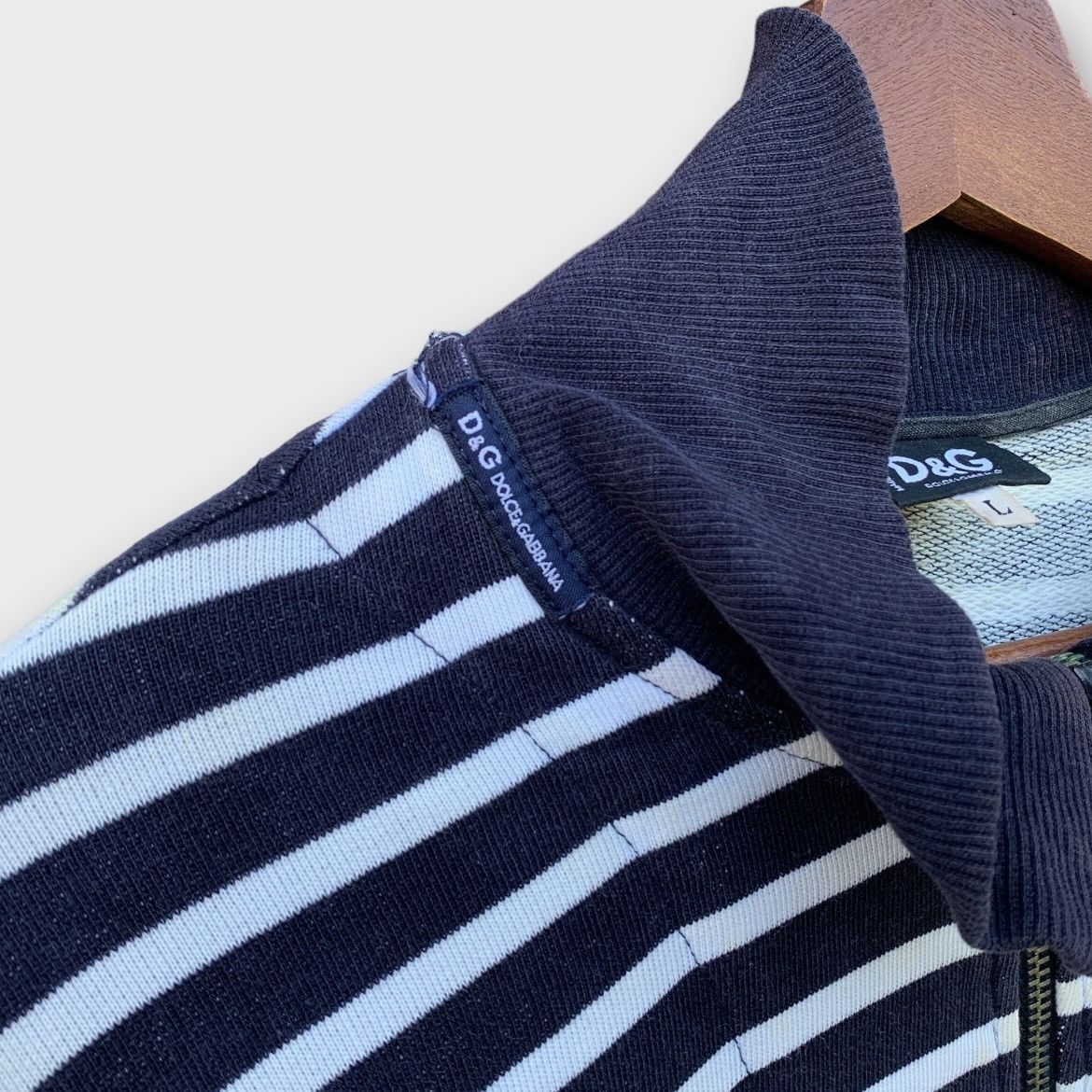 Dolce & Gabbana Dolce & Gabbana Half Zipper Lampo Stripe Sweatshirt Navy Size M / US 6-8 / IT 42-44 - 7 Thumbnail