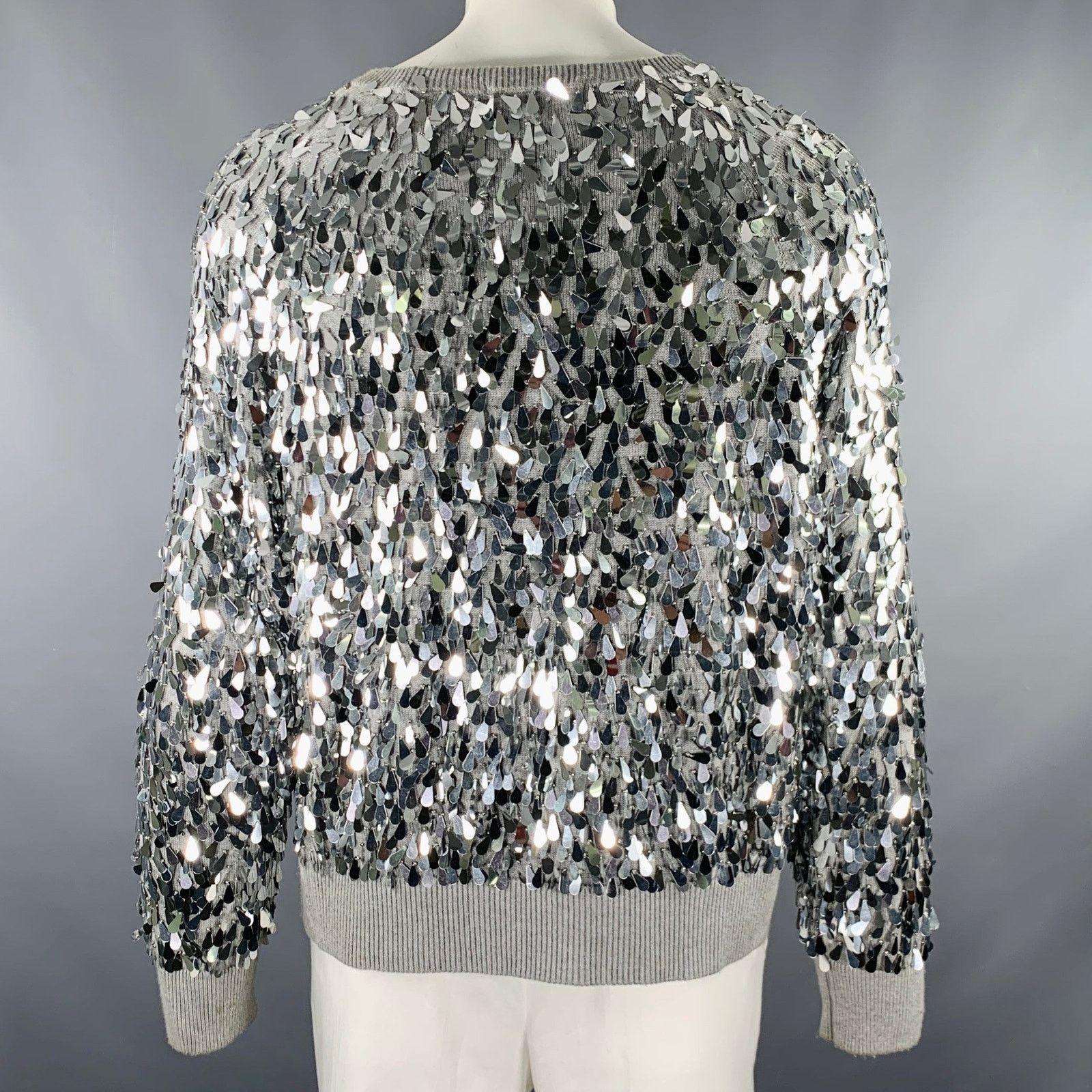 Michael Kors MICHAEL by MICHAEL KORS XL Grey Silver Cotton Blend Pullover Size XL / US 12-14 / IT 48-50 - 3 Thumbnail