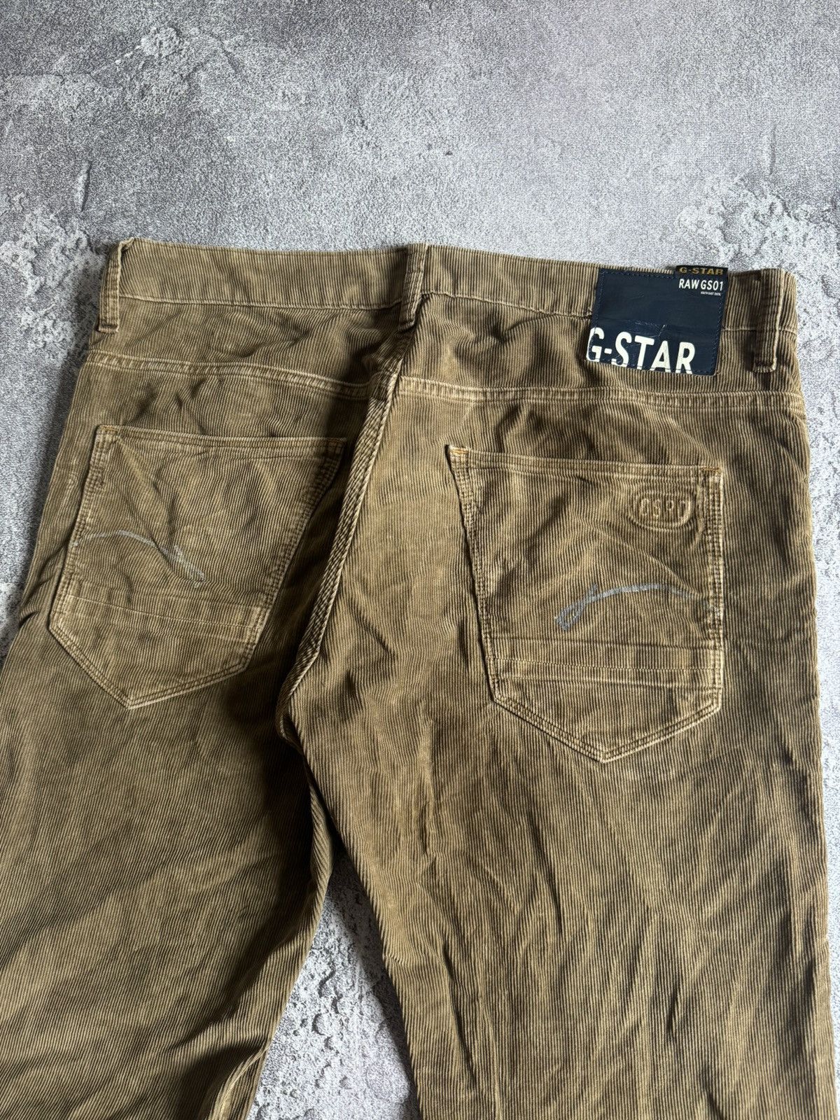 G star raw 36/34 morris low straight coj corduroy pants y2k