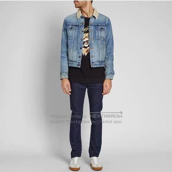 Saint Laurent Paris Saint Laurent Denim Jacket with Wool Lining. Size US M / EU 48-50 / 2 - 7 Thumbnail