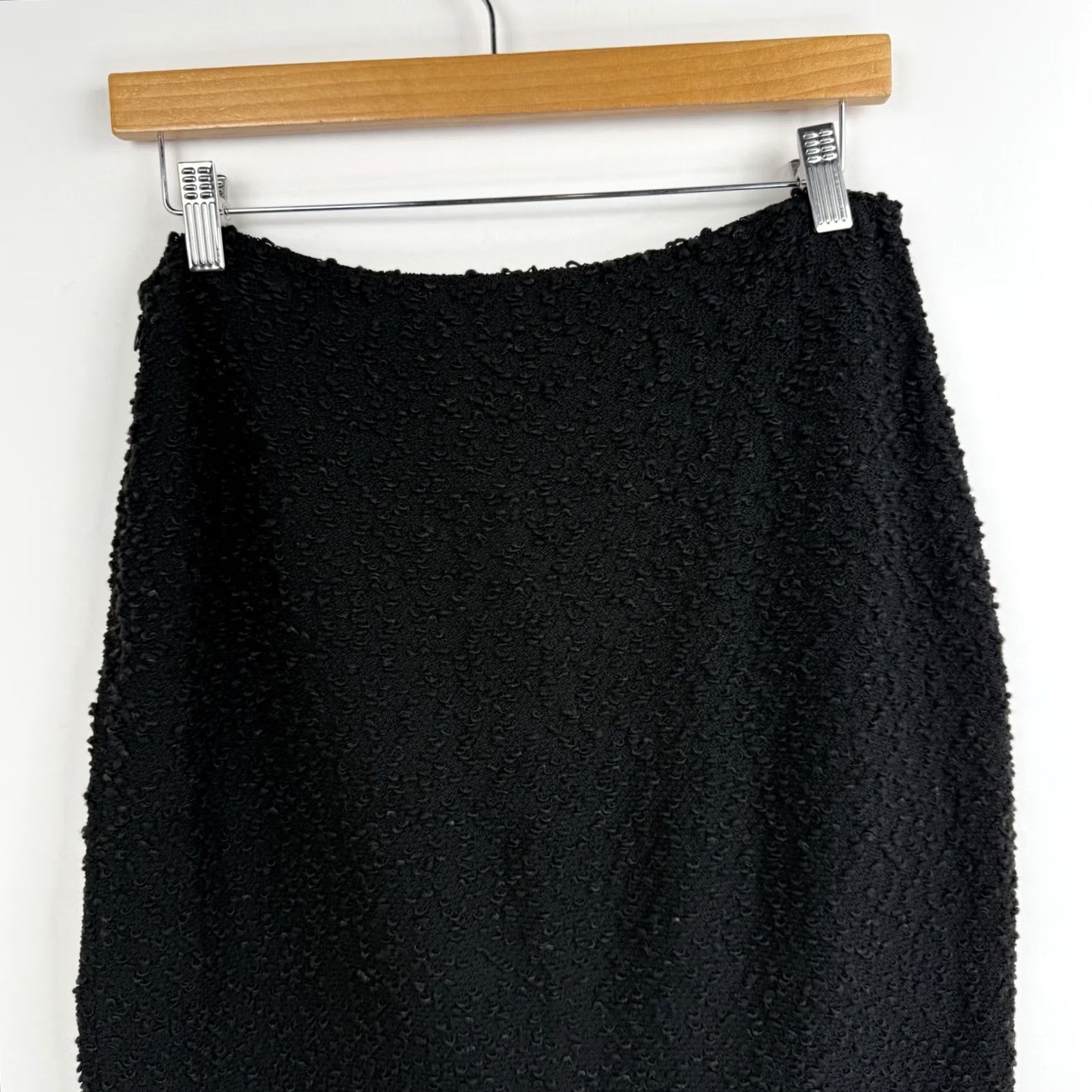 Vintage VINTAGE St John Skirt Womens 6 Black Knit Wool Rayon Zip Fringe A-Line Knee Length Womens Size 28" / US 6 / IT 42 - 7 Thumbnail