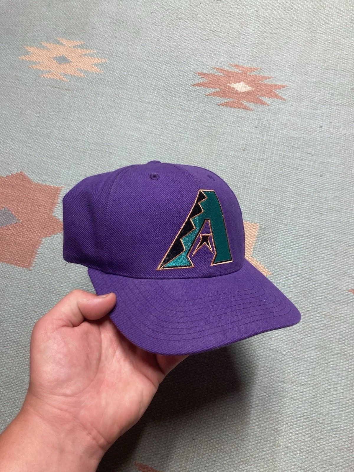 Vintage 90s SnapBack hat Arizona diamondbacks big logo wool blend Size ONE SIZE - 1 Thumbnail