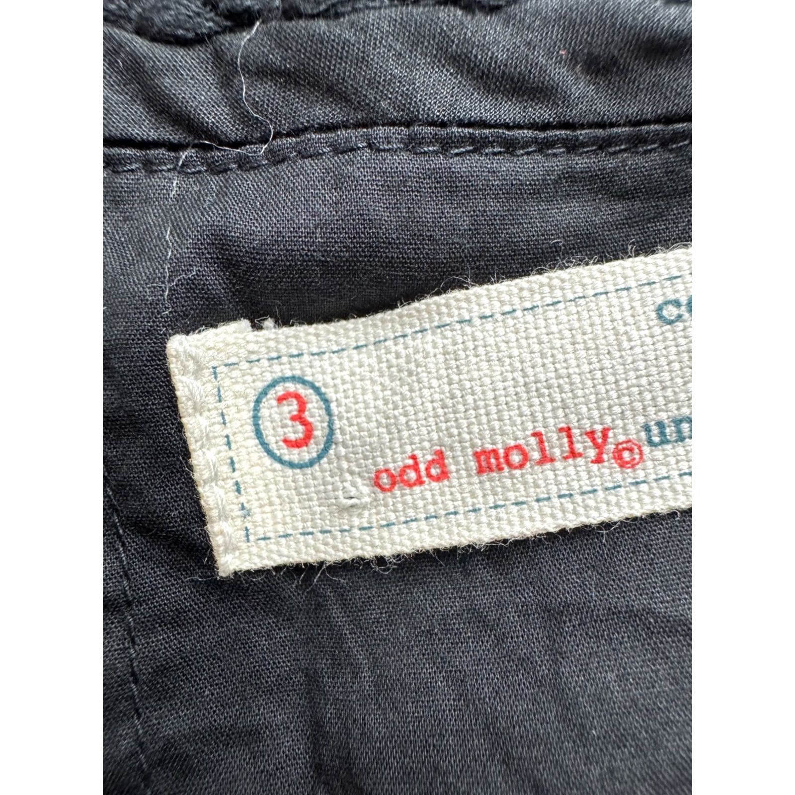 Vintage Odd Molly Blouse Womens Black 3 Long Sleeve Embroidered Cotton Boho Shirt Size XS / US 0-2 / IT 36-38 - 5 Thumbnail
