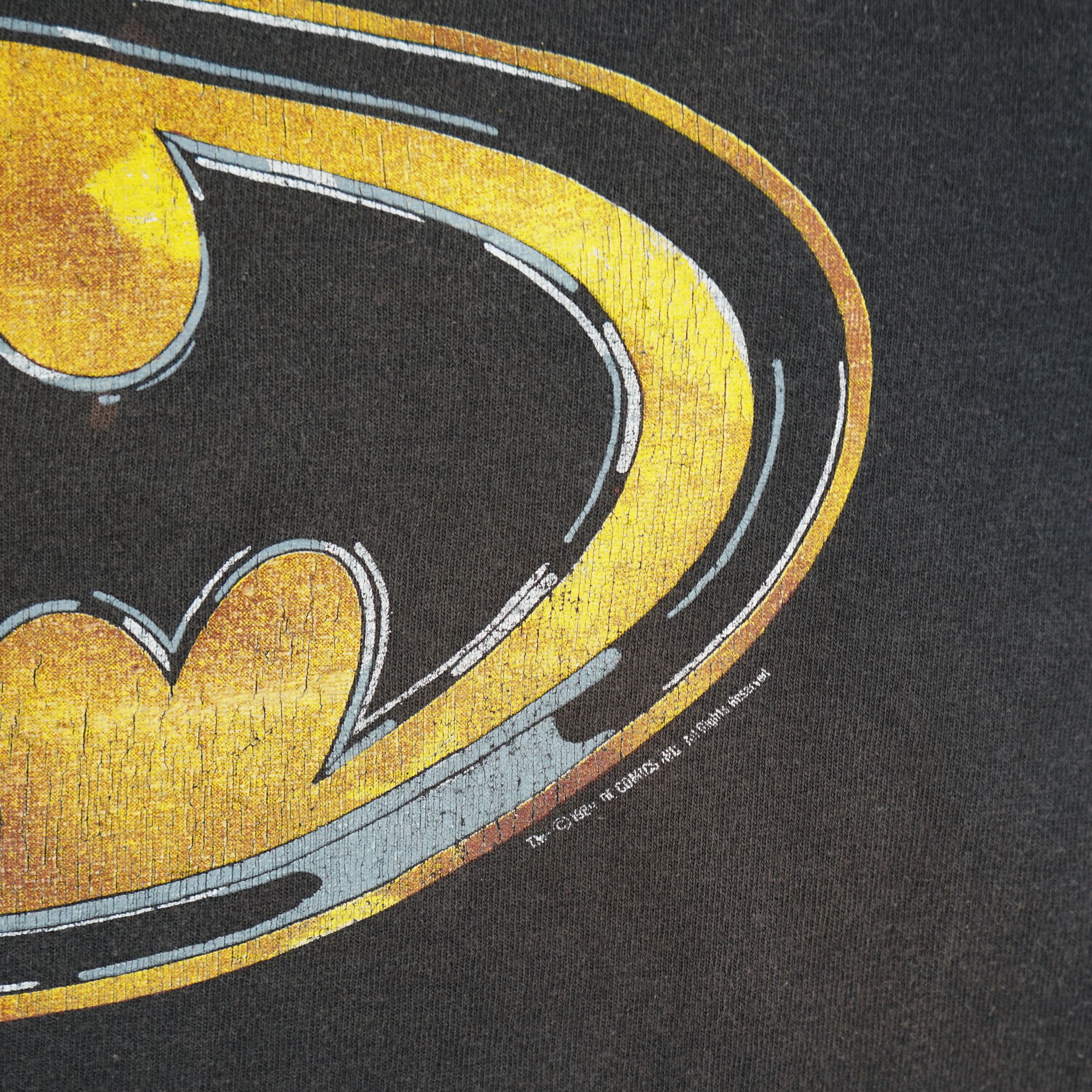 DC Comics × Vintage Vintage 1989 Batman Logo T-Shirt Size US L / EU 52-54 / 3 - 3 Thumbnail