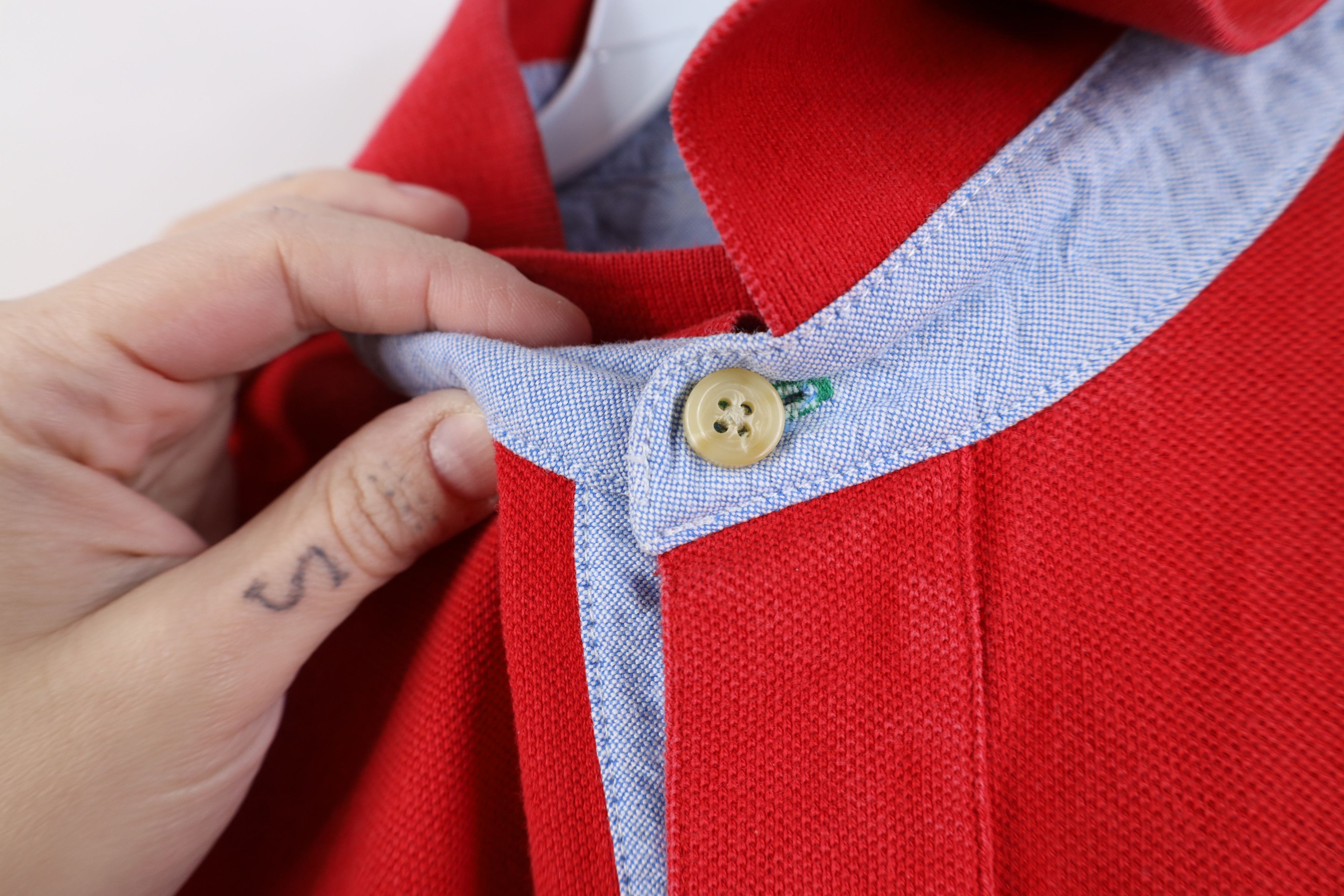 Tommy Hilfiger Vintage 90s Tommy Hilfiger Pique Cotton Knit Golf Polo Red Size US XL / EU 56 / 4 - 6 Thumbnail