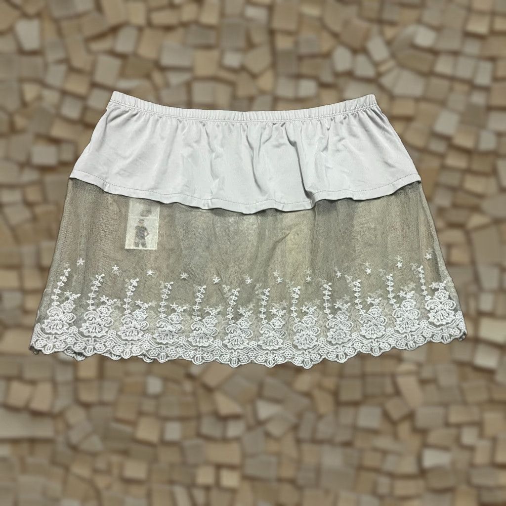 Vintage DEMDACO Skirt Women's XL Gray Slip Lace Pull On NWT Short A-Line Size 40" / US 18 - 1 Thumbnail