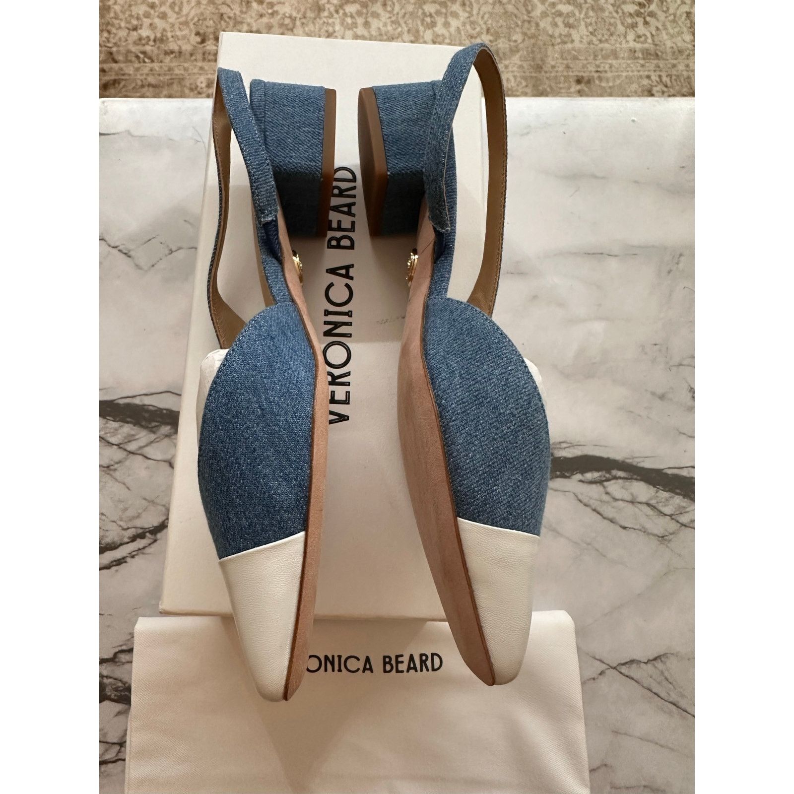 Veronica Beard NEW Veronica Beard Cecile Denim Cap-Toe Slingback size 7 Size US 7 / IT 37 - 6 Thumbnail
