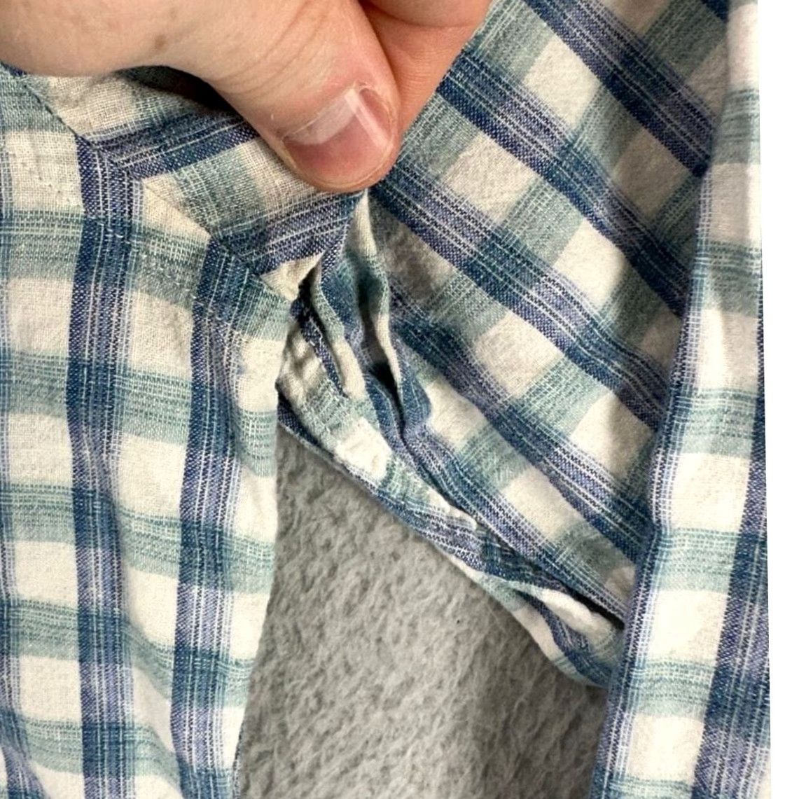 Old Navy Old Navy Button-Up Shirt Men Medium Blue Plaid Linen Blend Slim Fit Pocket Long Sleeve Size US M / EU 48-50 / 2 - 7 Thumbnail