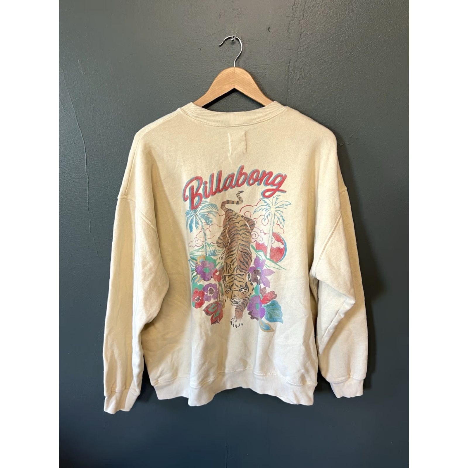 Billabong VINTAGE Billabong Mens Yellow Long Sleeve Pullover Tiger Graphic Sweatshirt XL Size US XL / EU 56 / 4 - 2 Thumbnail