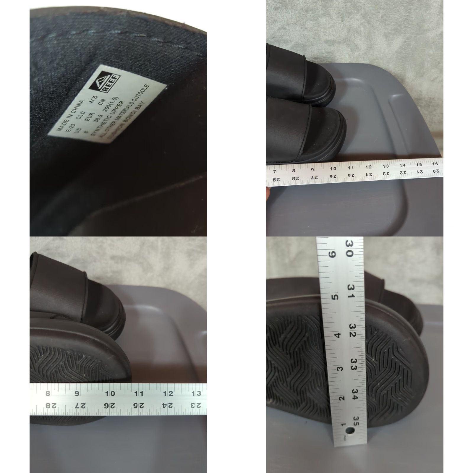 REEF Reef Cushion Bondi Bay Slide Sandals Black Size 8 Womens Beach Resort Comfort Cushioned Slip On Flat Heel Summer Cruise Vacation Shoes Size US 8 / IT 38 - 8 Thumbnail
