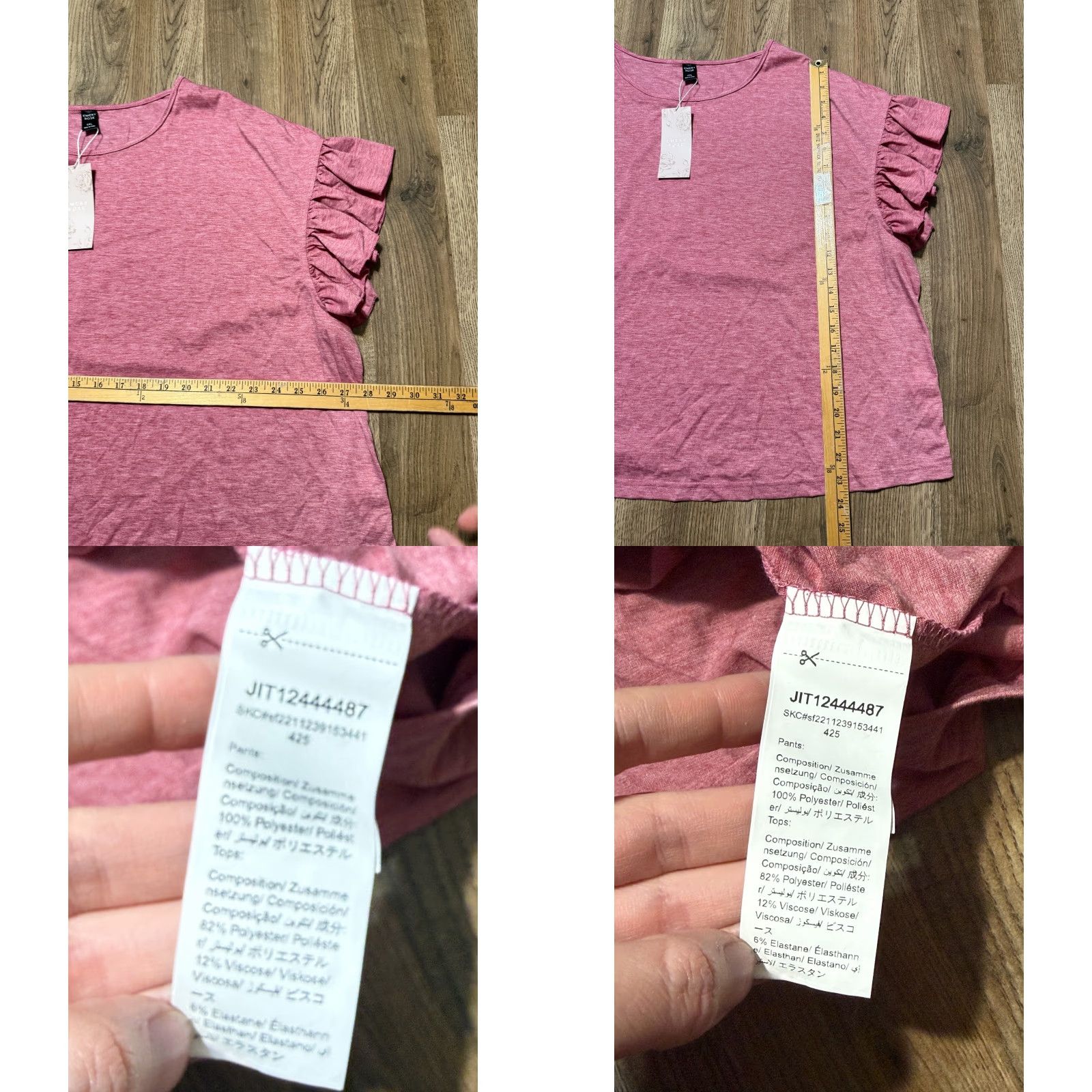 Vintage Emery Rose Shirt Women’s Plus Size 4XL Red Short Ruffled Sleeve NWT Size XXL / US 16-18 / IT 52-54 - 8 Thumbnail