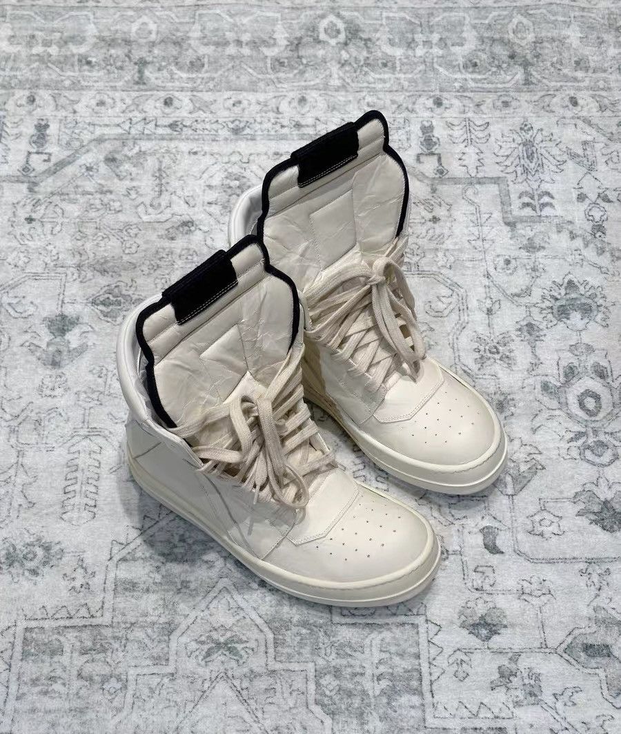 Rick Owens Rick Owens Geobasket milk white leather women's Size US 7 / IT 37 - 1 Thumbnail