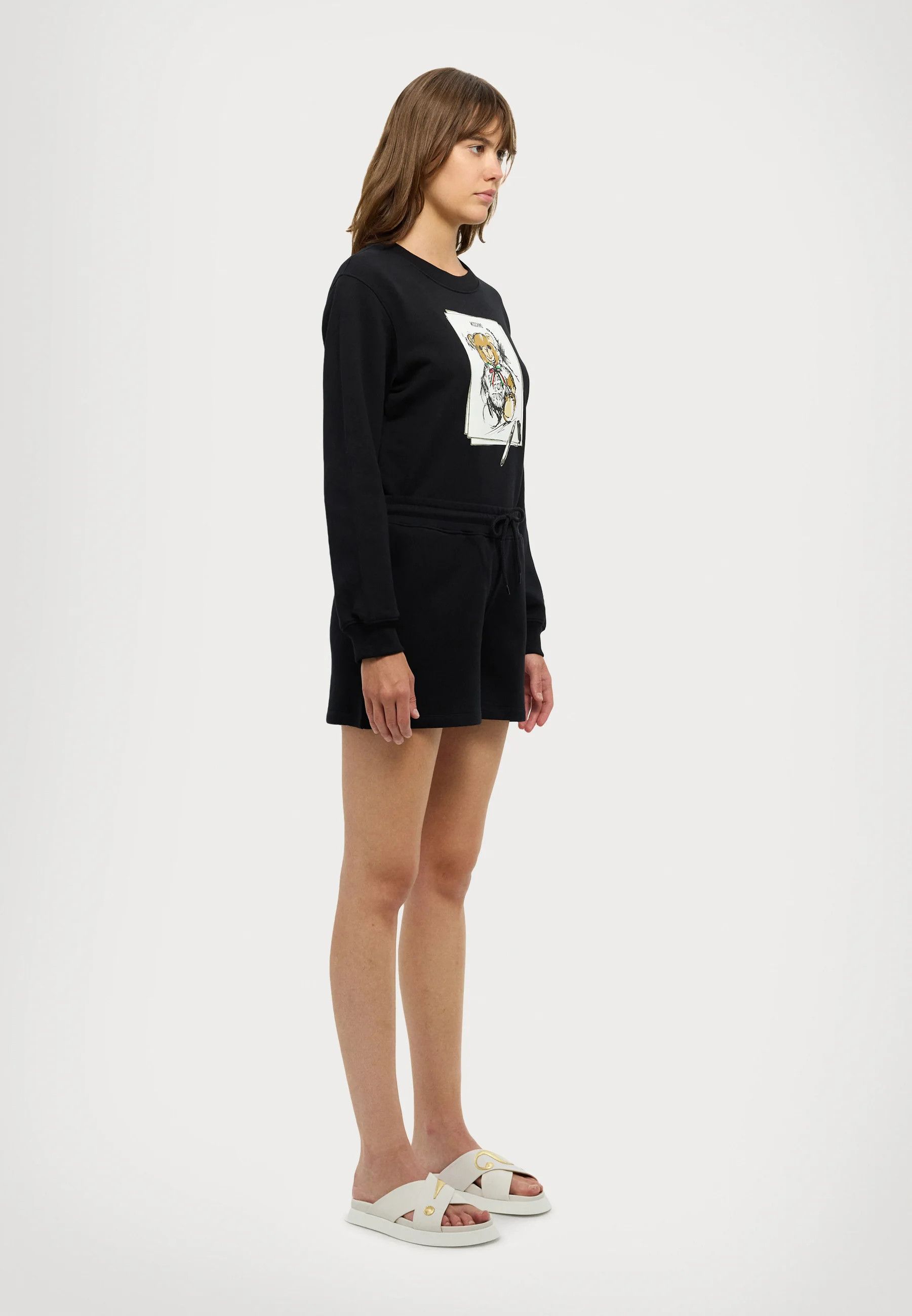 o1s22i1n0824 Teddy Bear Sports Shorts in Black